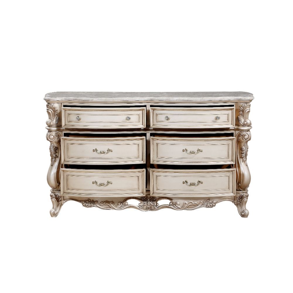 Gorsedd - Dresser With Marble Top - Marble Top & Golden Ivory, beige, view 5