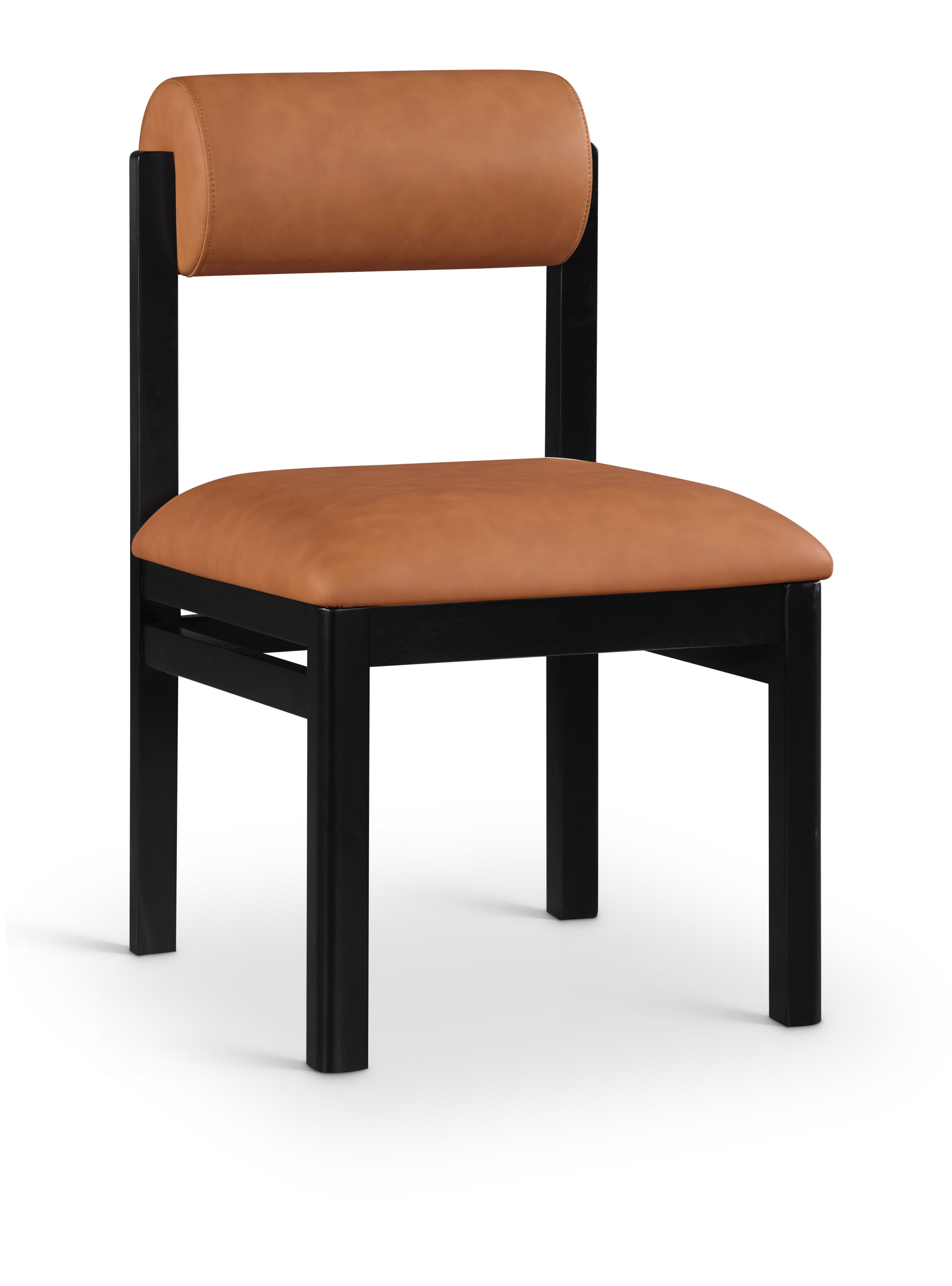 Roundhill - Vegan Leather Dining Chair (Set of 2) - Cognac