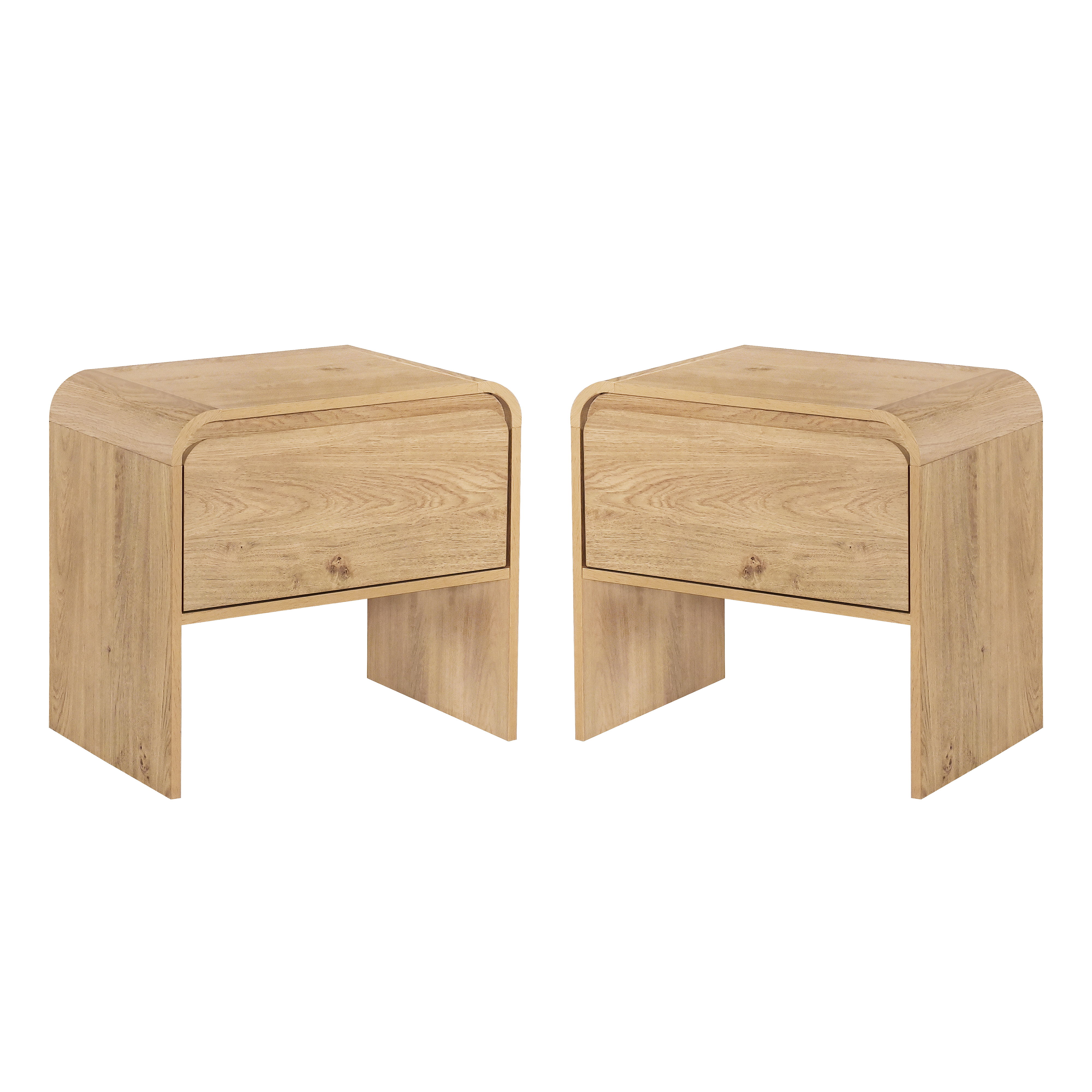 Mara - One Drawer End Table / Bedside Table (Set of 2) - Natural