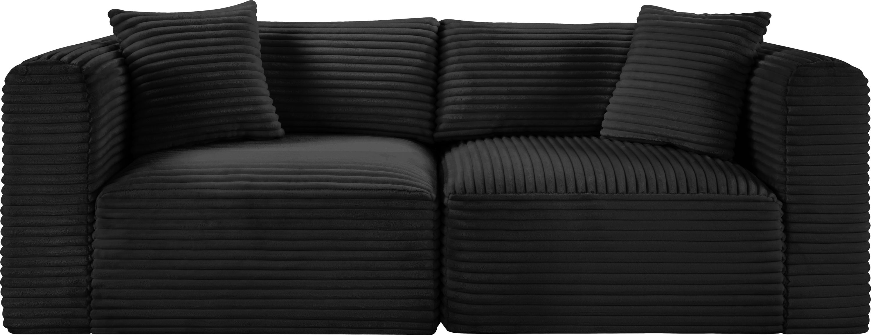 Shaggy - 2 Piece Modular Sofa - Black
