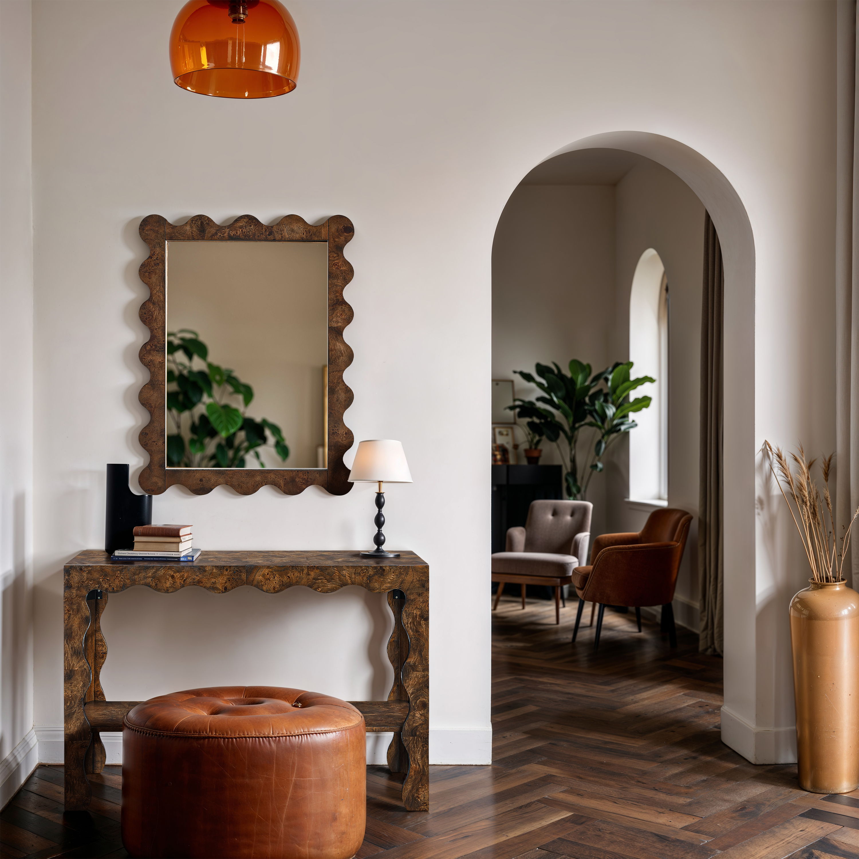 Vassa - Burl Veneer Mirror - Brown