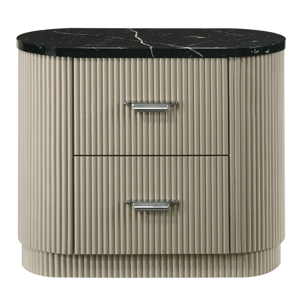 Travonte - Nightstand - Gray / Beige, beige, view 3