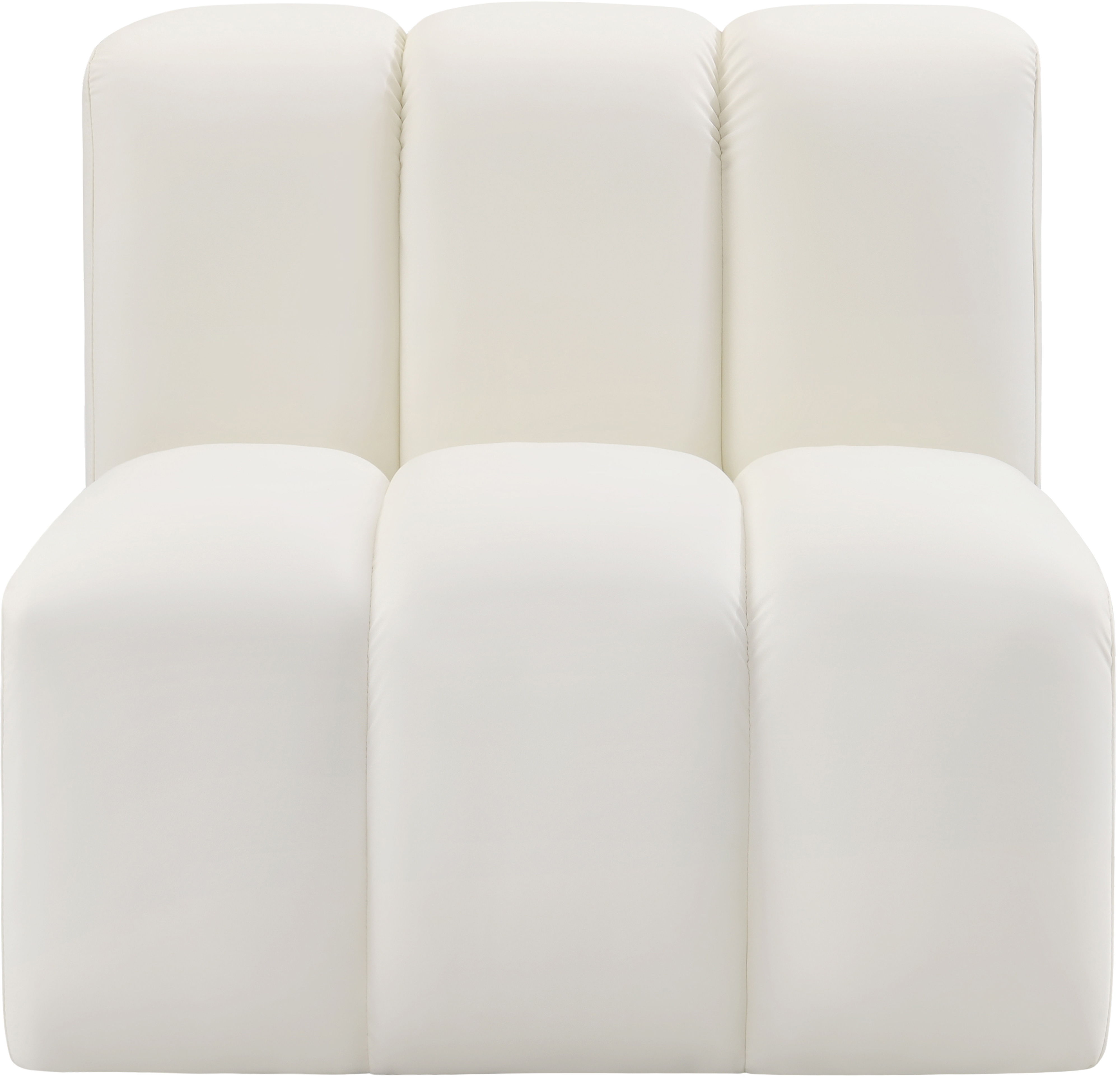 Arc - Faux Leather Straight Chair - Cream