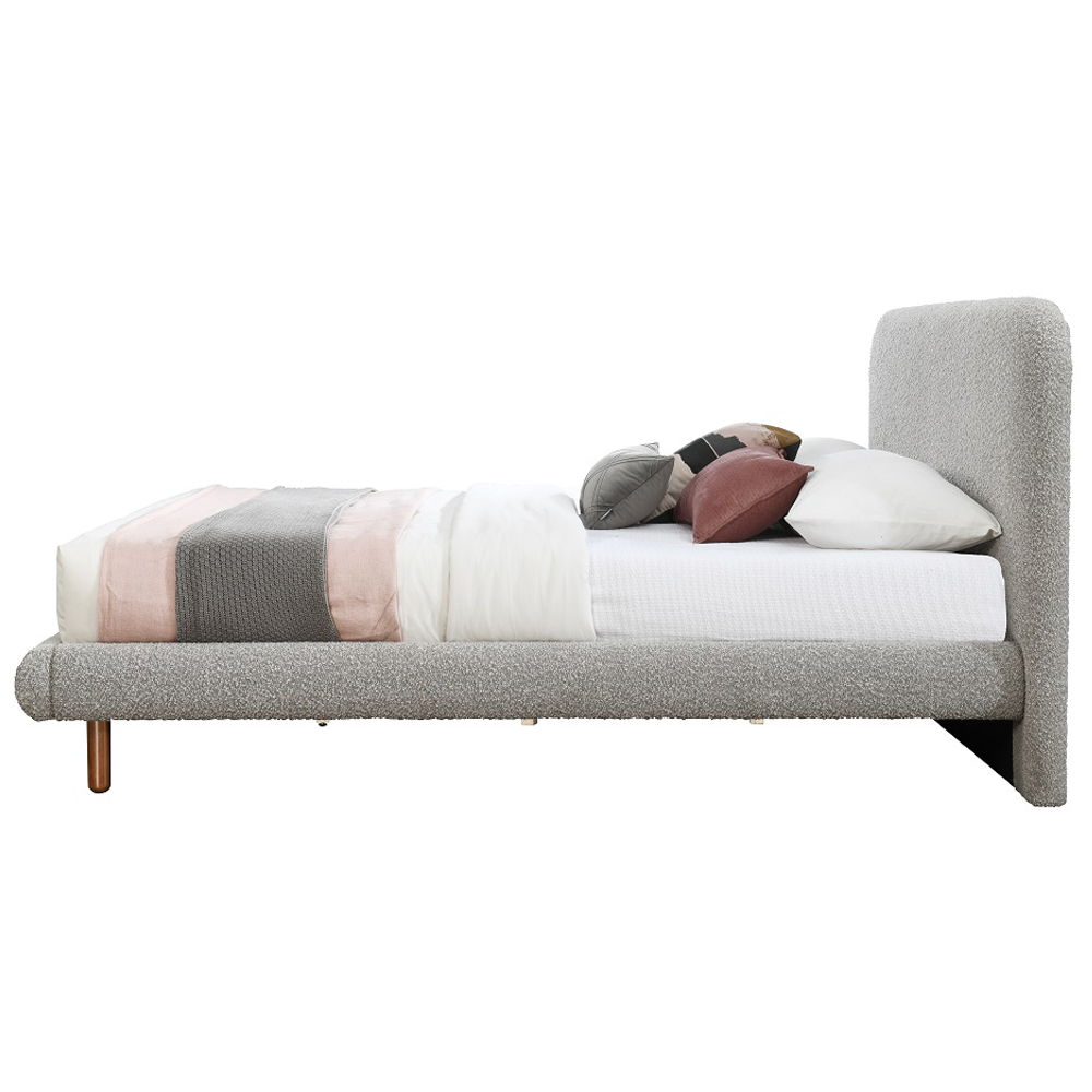 Cleo - Queen Bed - Gray Boucle, gray, view 3