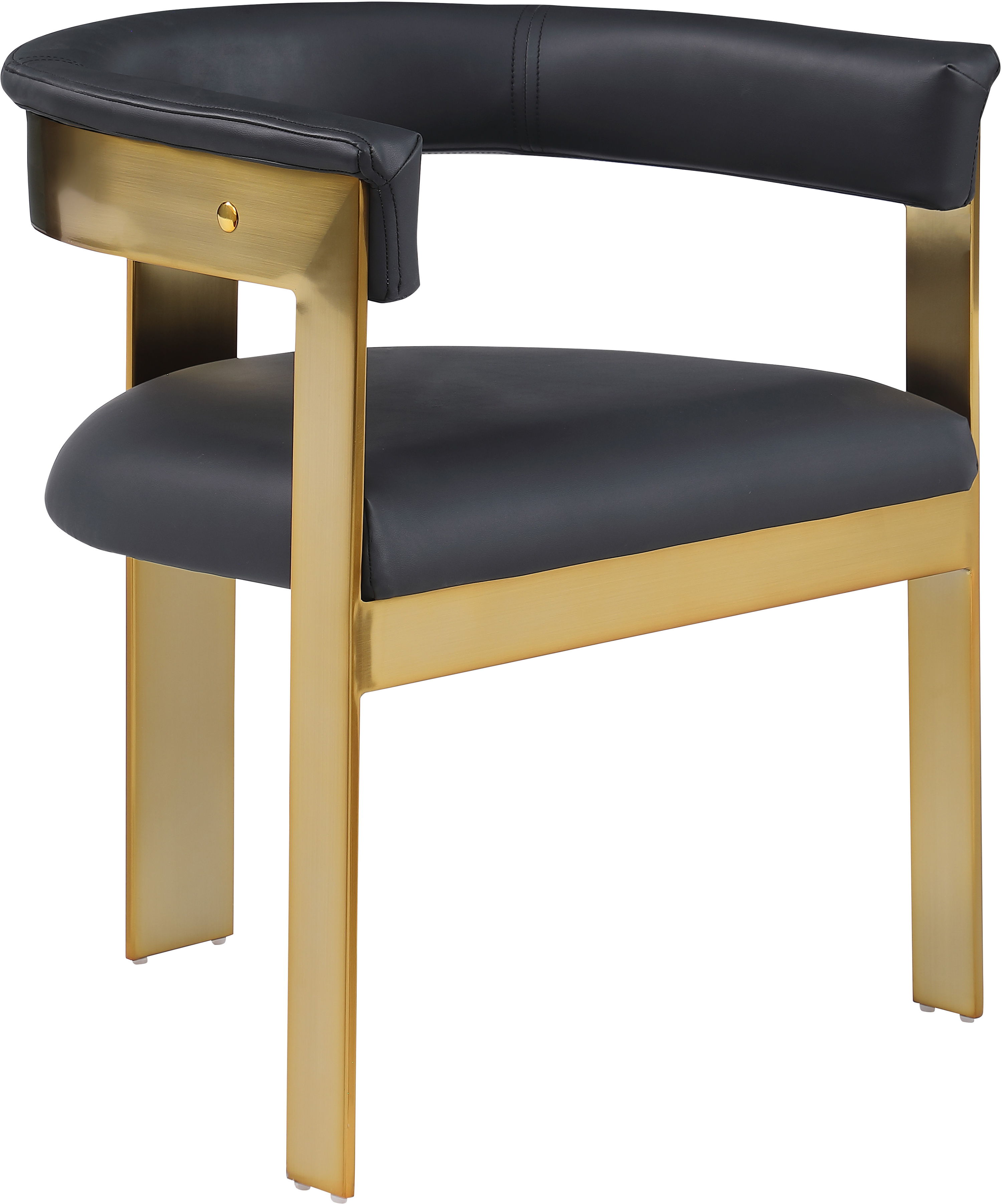 Romeo - Faux Leather Dining Chair With Gold Base (Set of 2) - Black