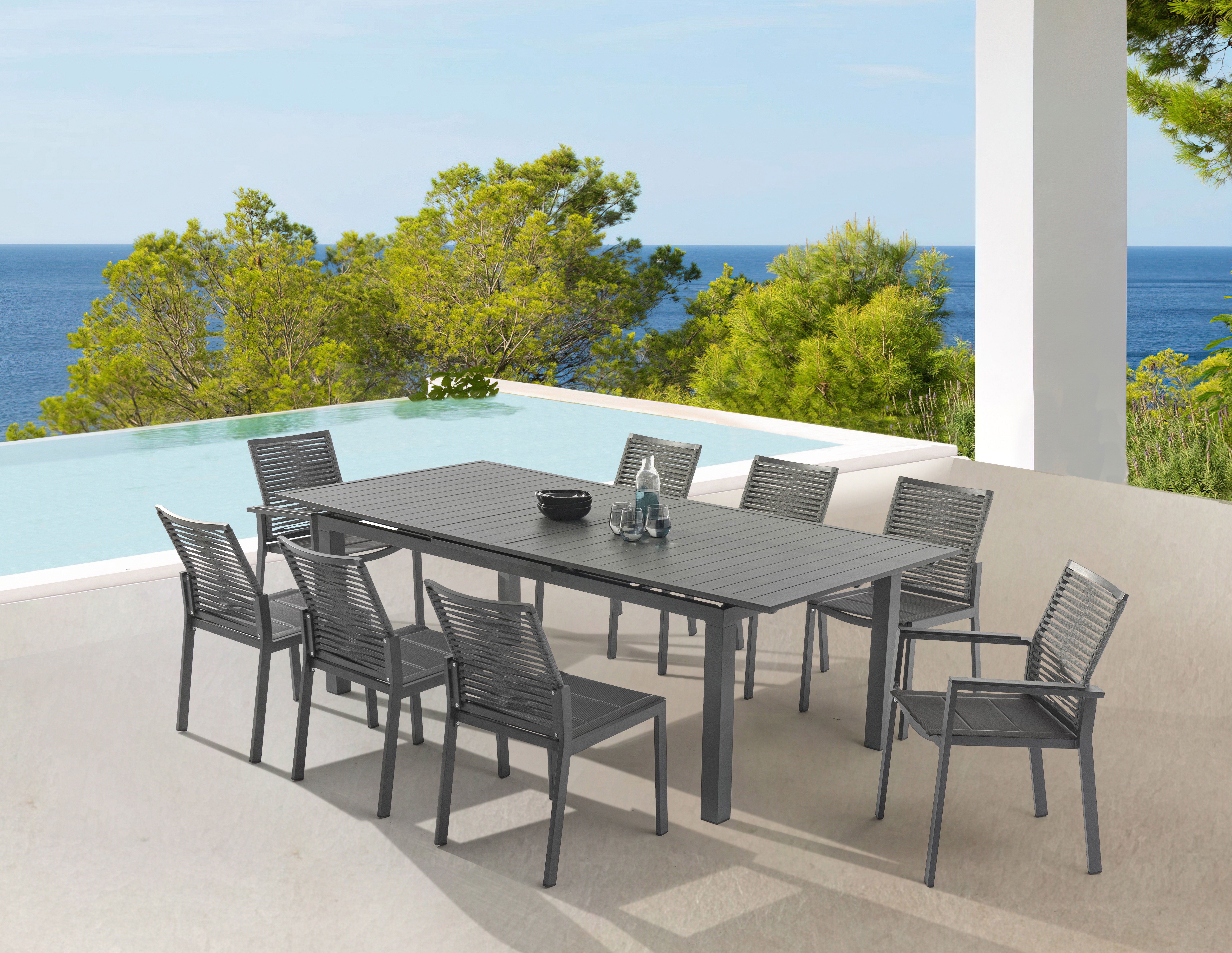Maldives - Outdoor Patio Dining Table - Gray
