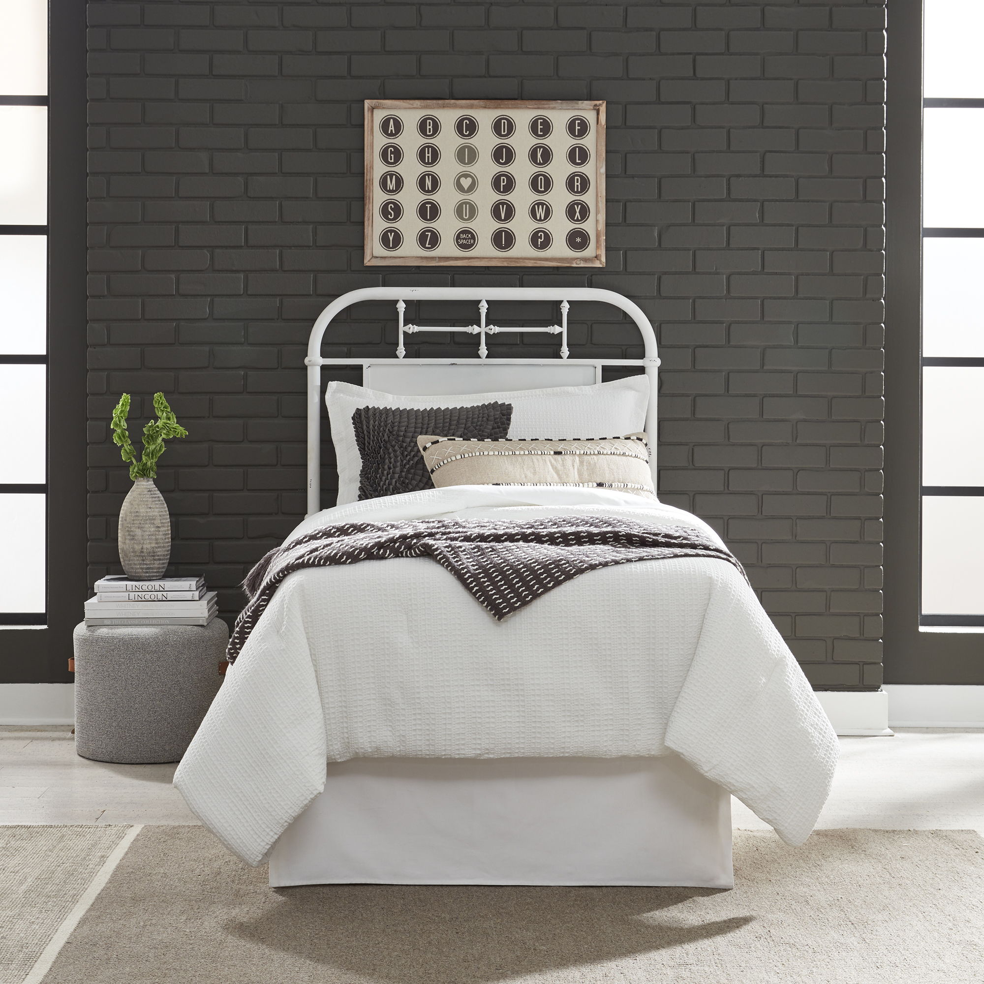 Liberty Furniture Vintage Series - Full Metal Headboard - Antique White