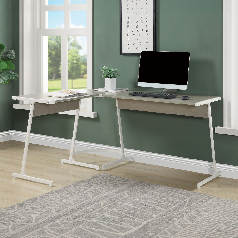 Carver - Computer Desk - Gray & White, dark gray