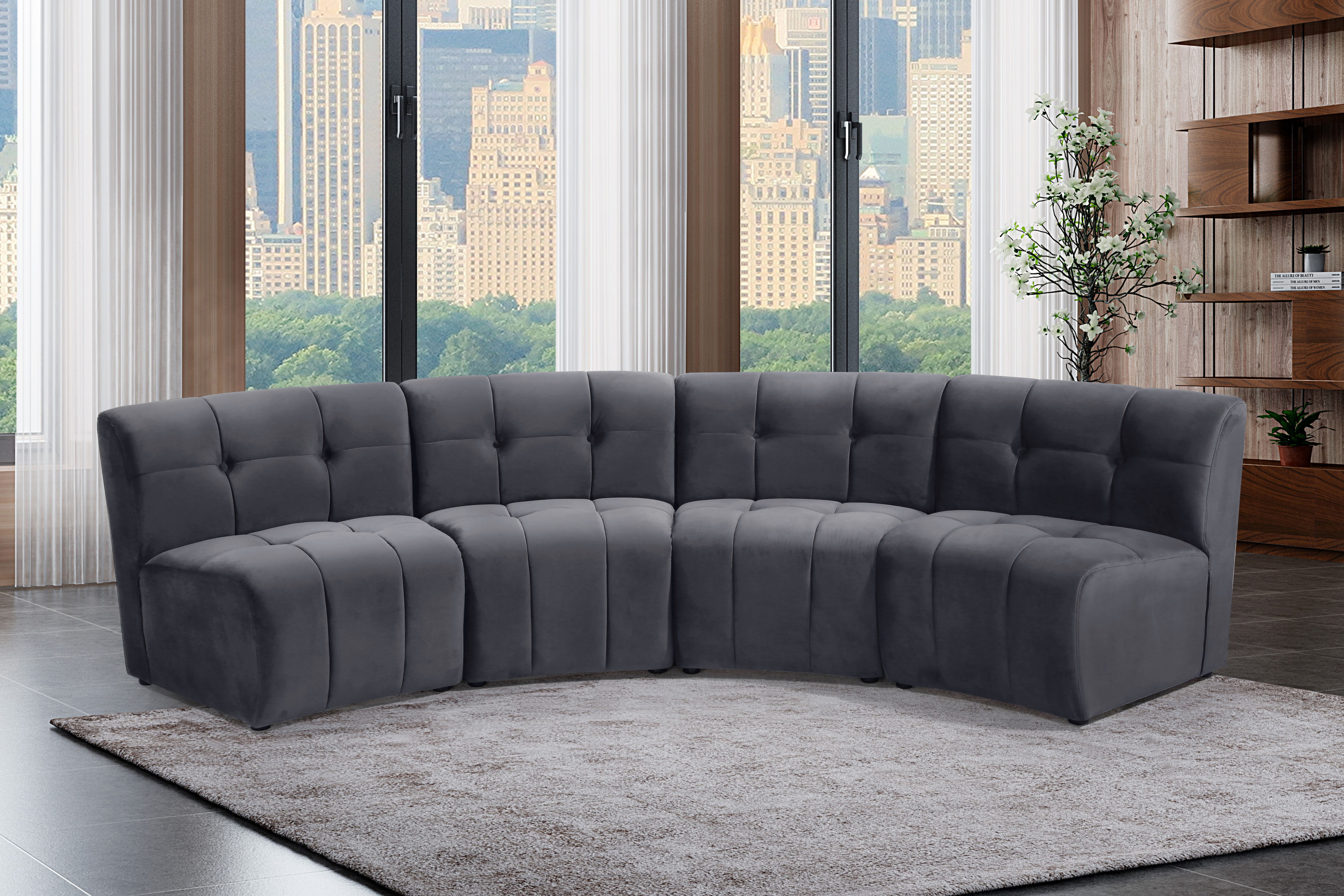 Limitless - 4 Piece Modular Sectional - Gray