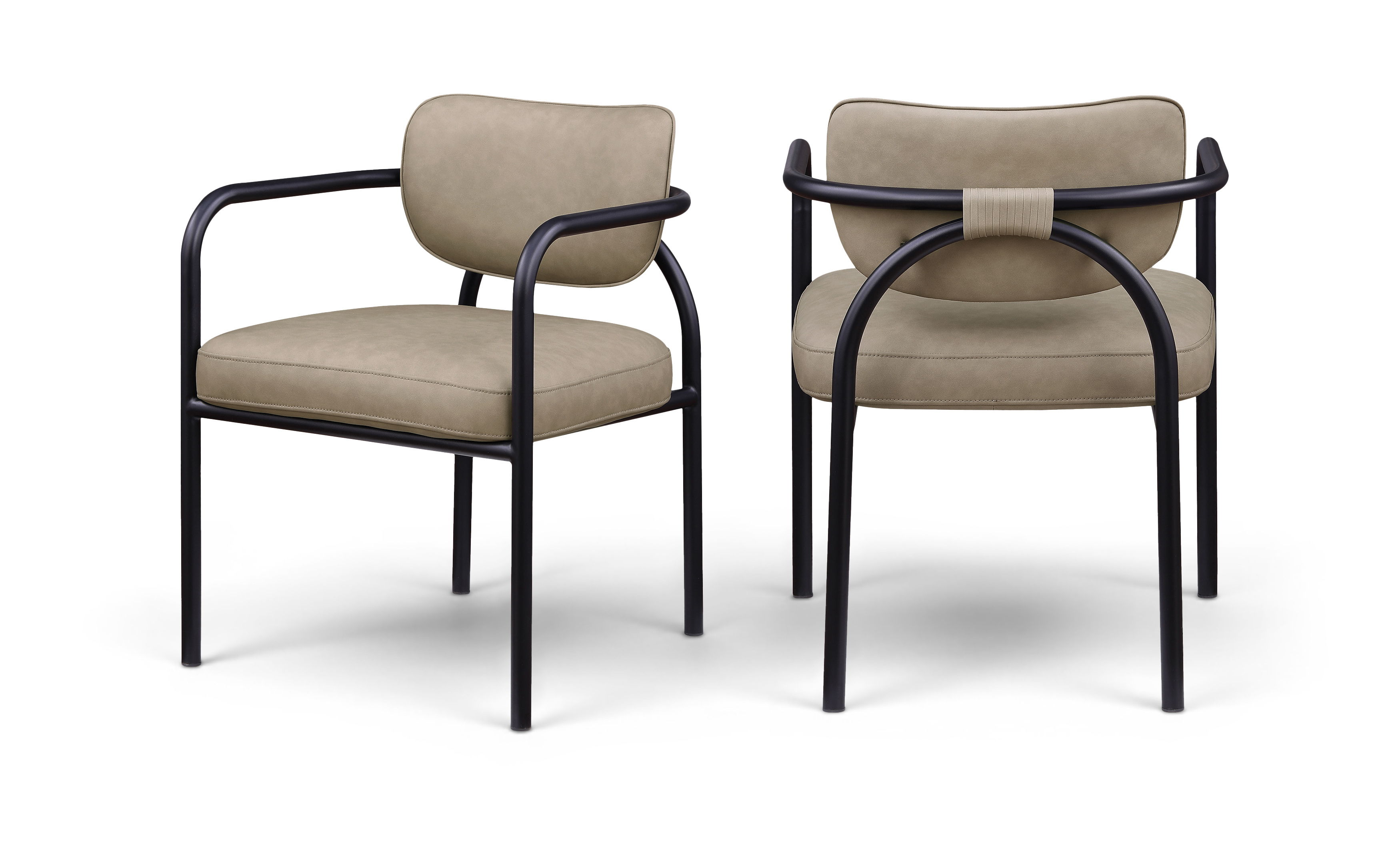 Serava - Vegan Leather Upholstered Dining Chair (Set of 2) - Taupe