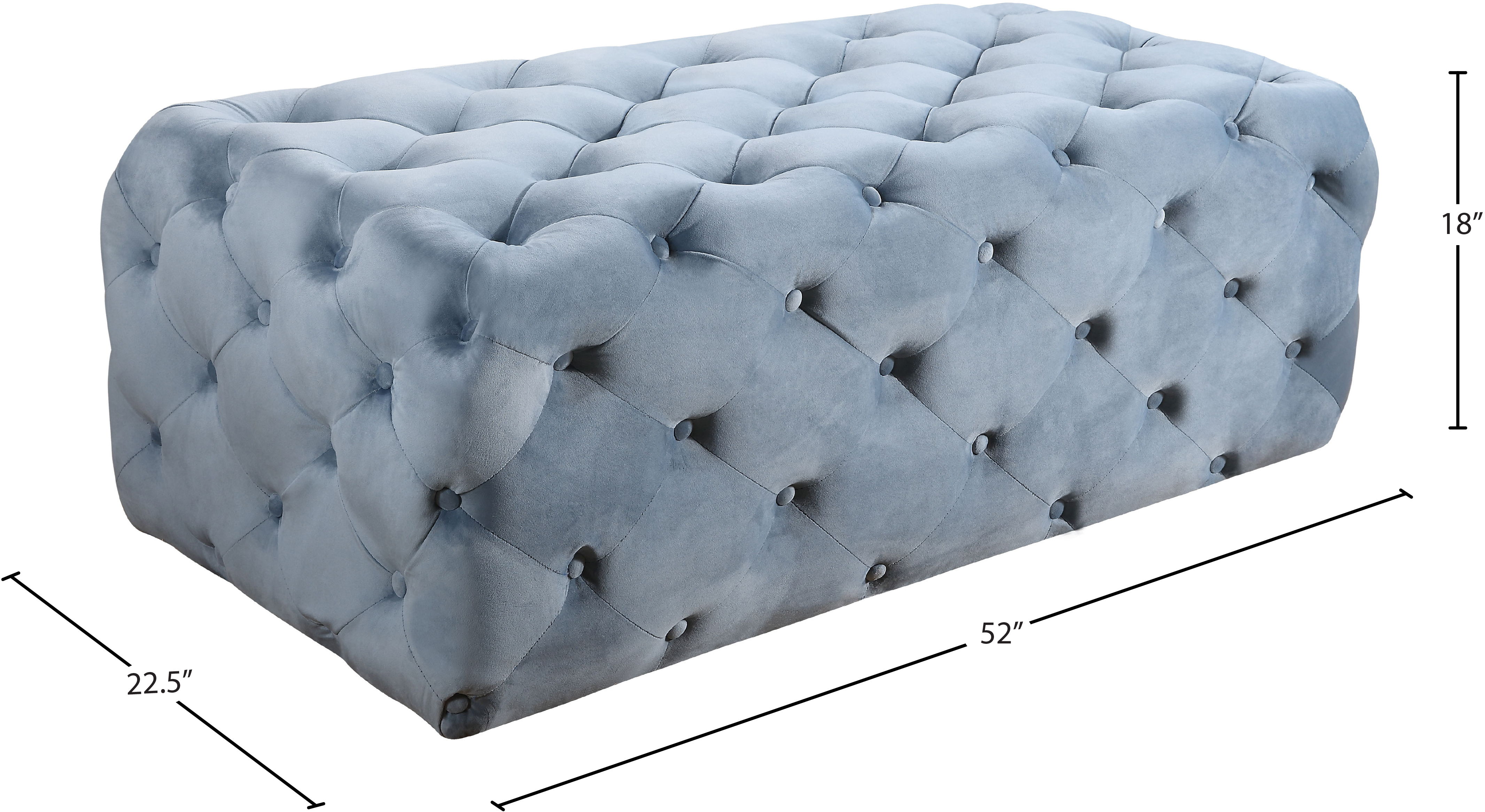 Casey - Ottoman / Bench - Sky Blue