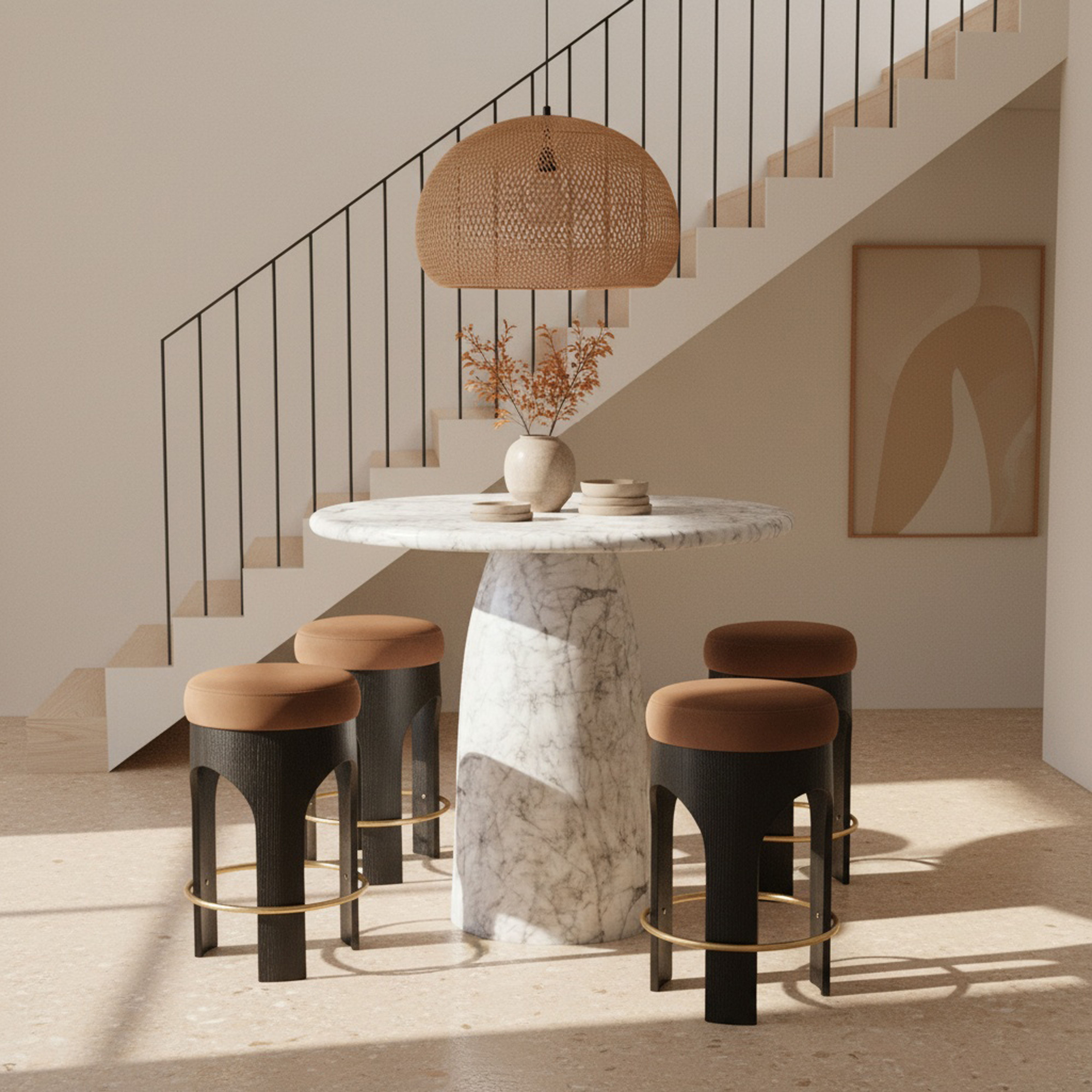 Cosenza - 42" Concrete Indoor / Outdoor Bar Table - White