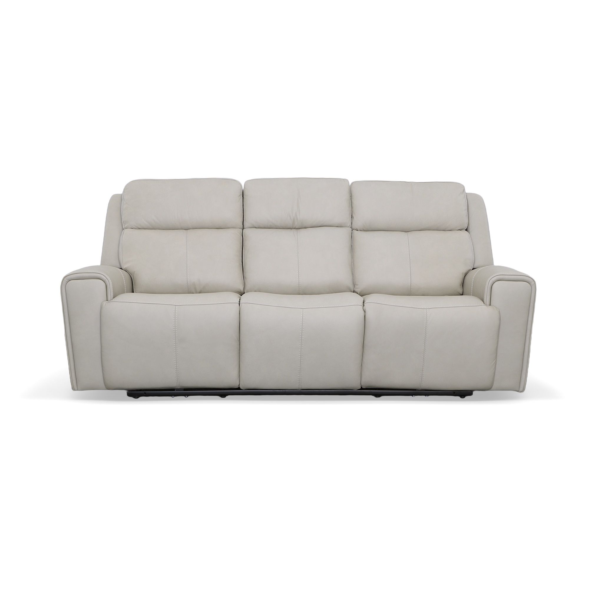 Barnett - Power Reclining Sofa With Power Headrests & Lumbar - Timber, light gray, view 3