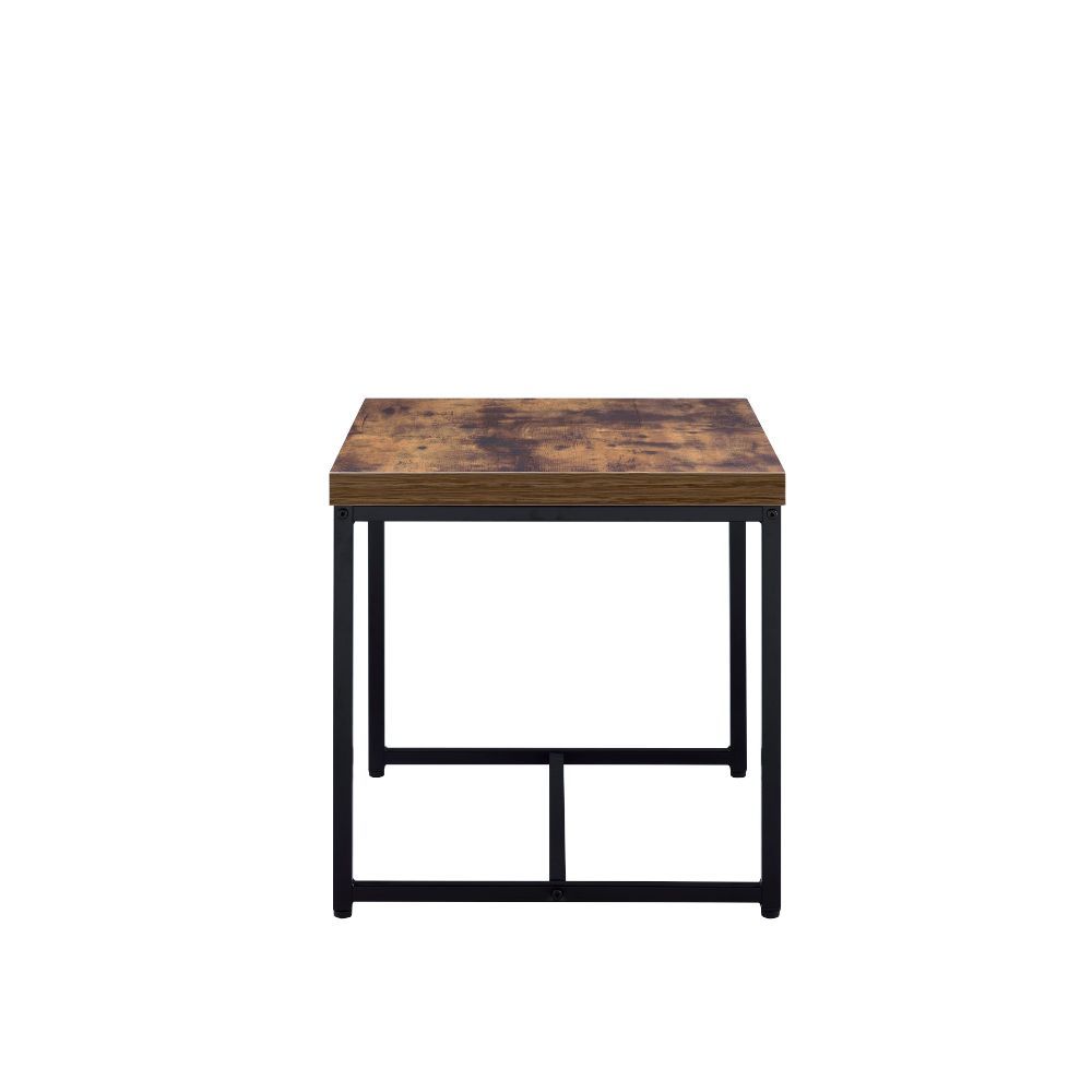 Bob - End Table - Weathered Oak & Black, light brown, view 2