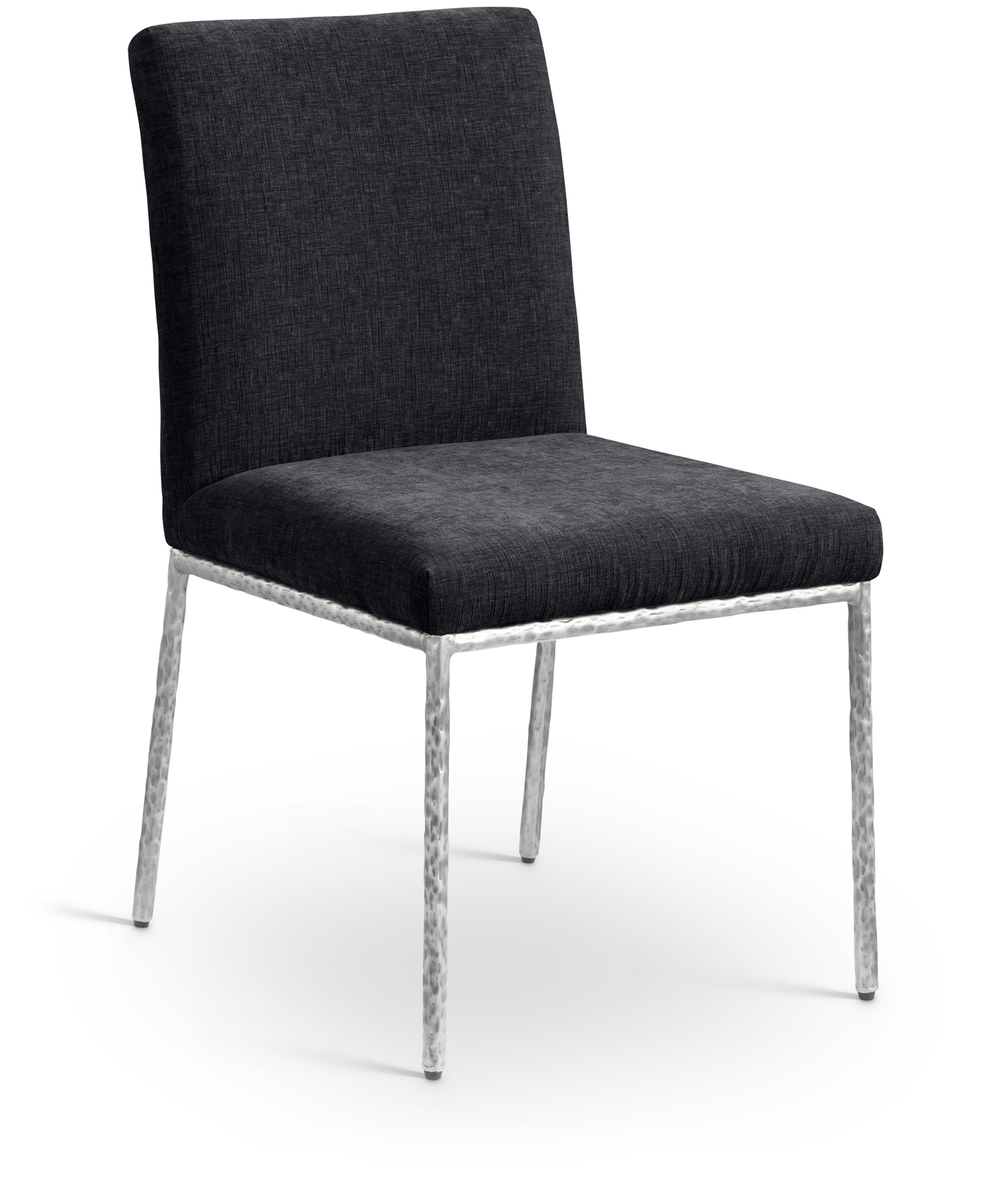 Reeves - Chenille Fabric Upholstered Dining Side Chair (Set of 2) - Black