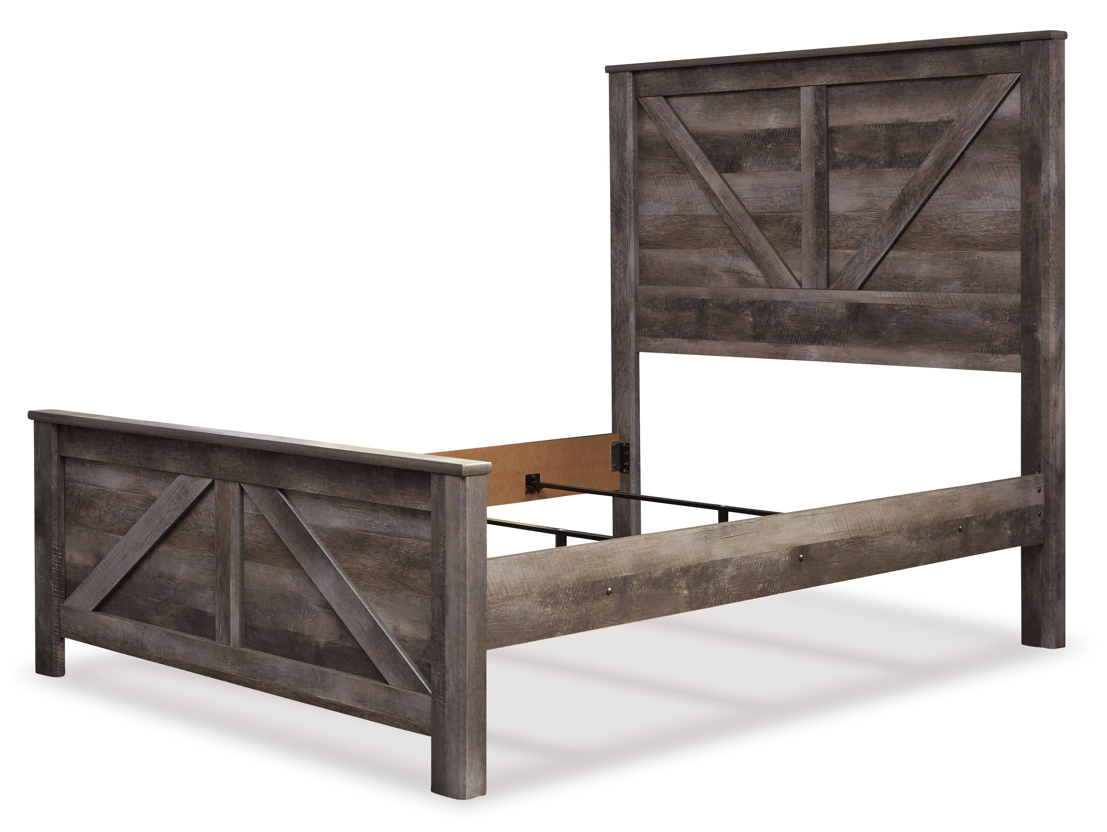 Ashley Furniture Wynnlow - Queen Crossbuck Panel Bed - Gray - Image 4