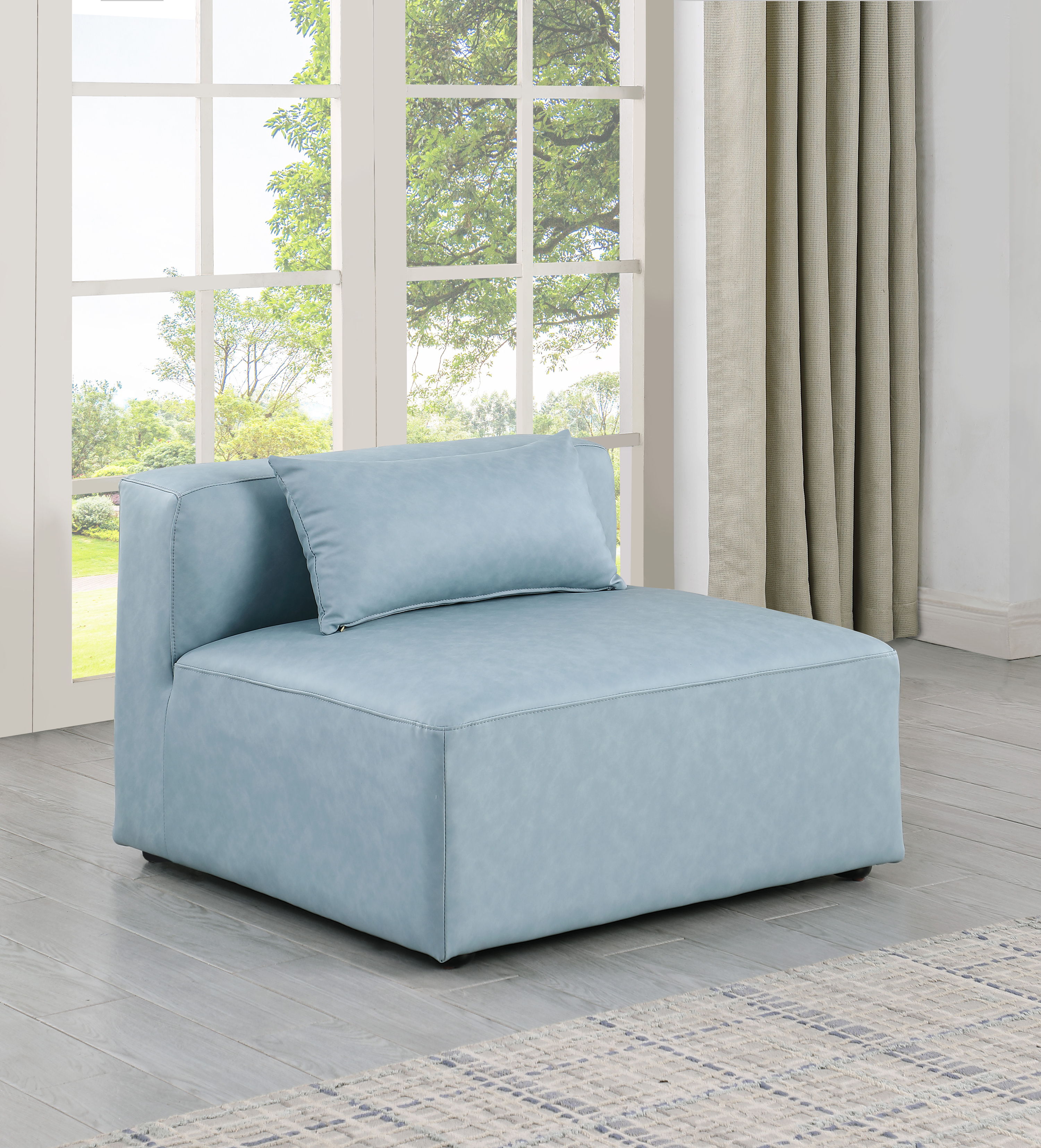 Cube - Armless Chair - Light Blue