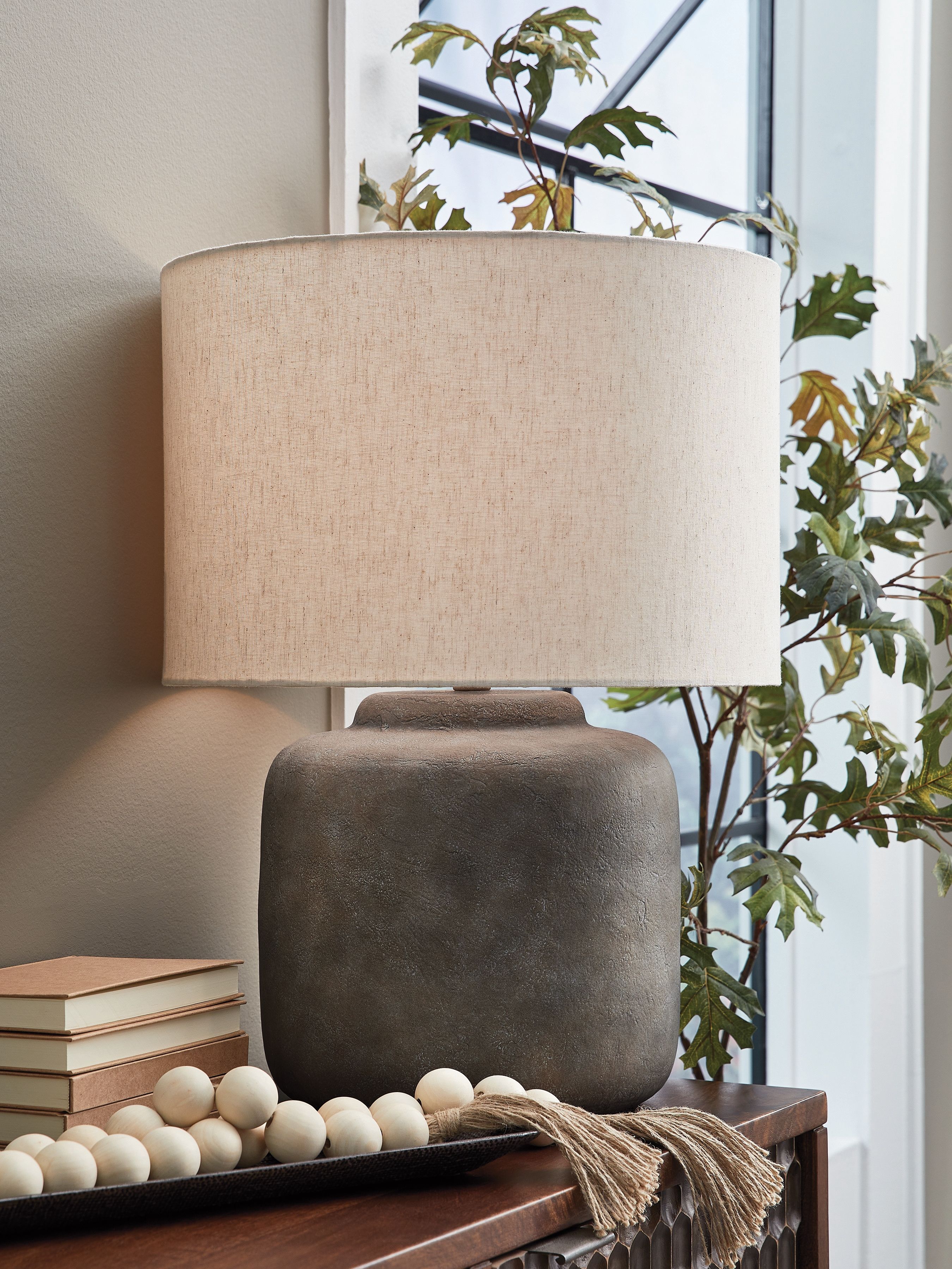 Zandophen - Metal Table Lamp - Antique Gray