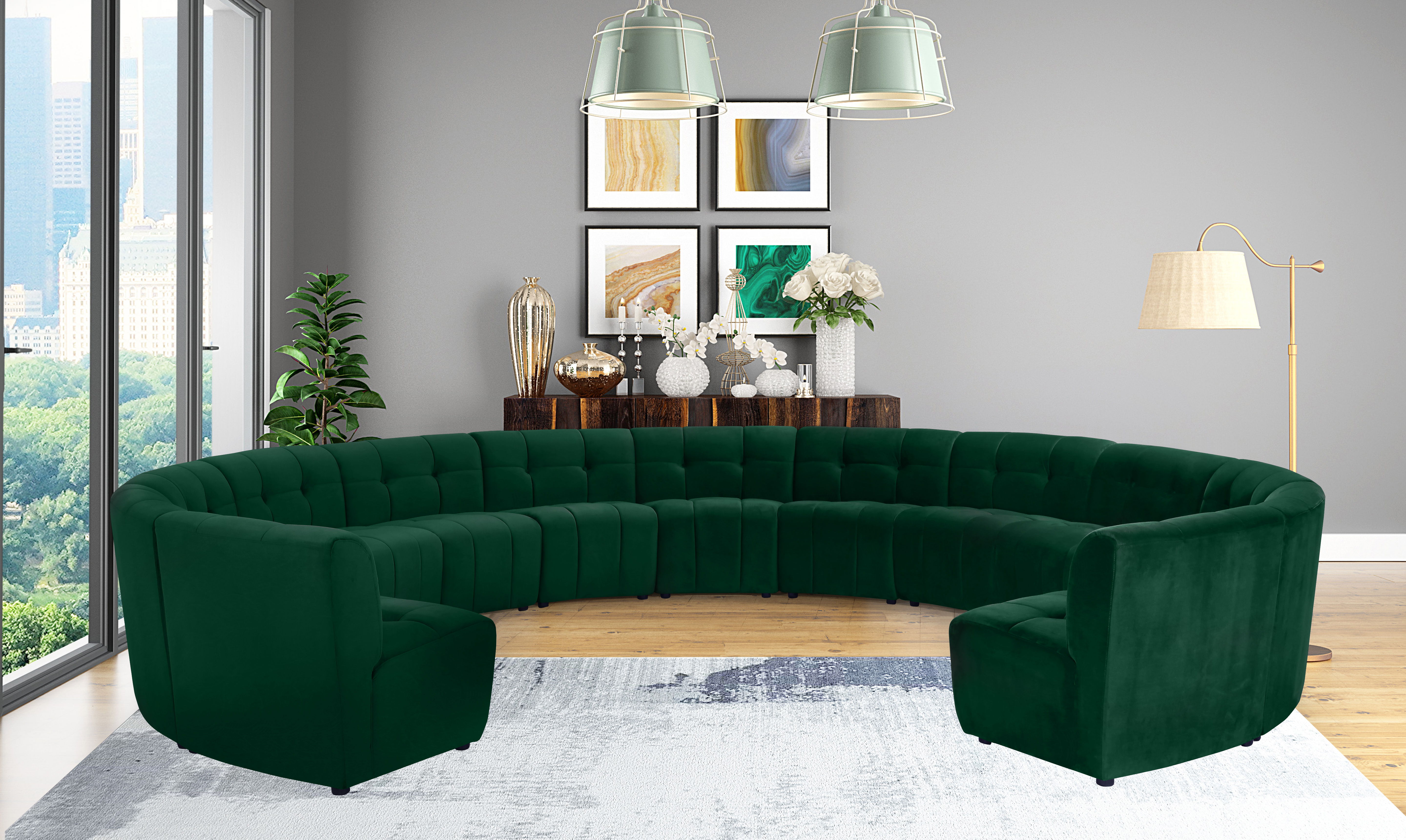 Limitless - 13 Piece Modular Sectional - Green