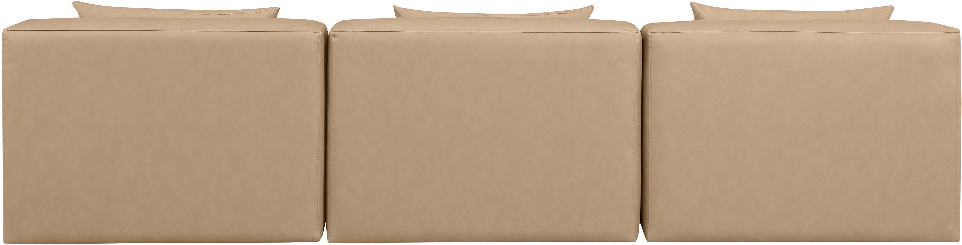 Cube - Modular 3 Piece Armless Sofa - Tan