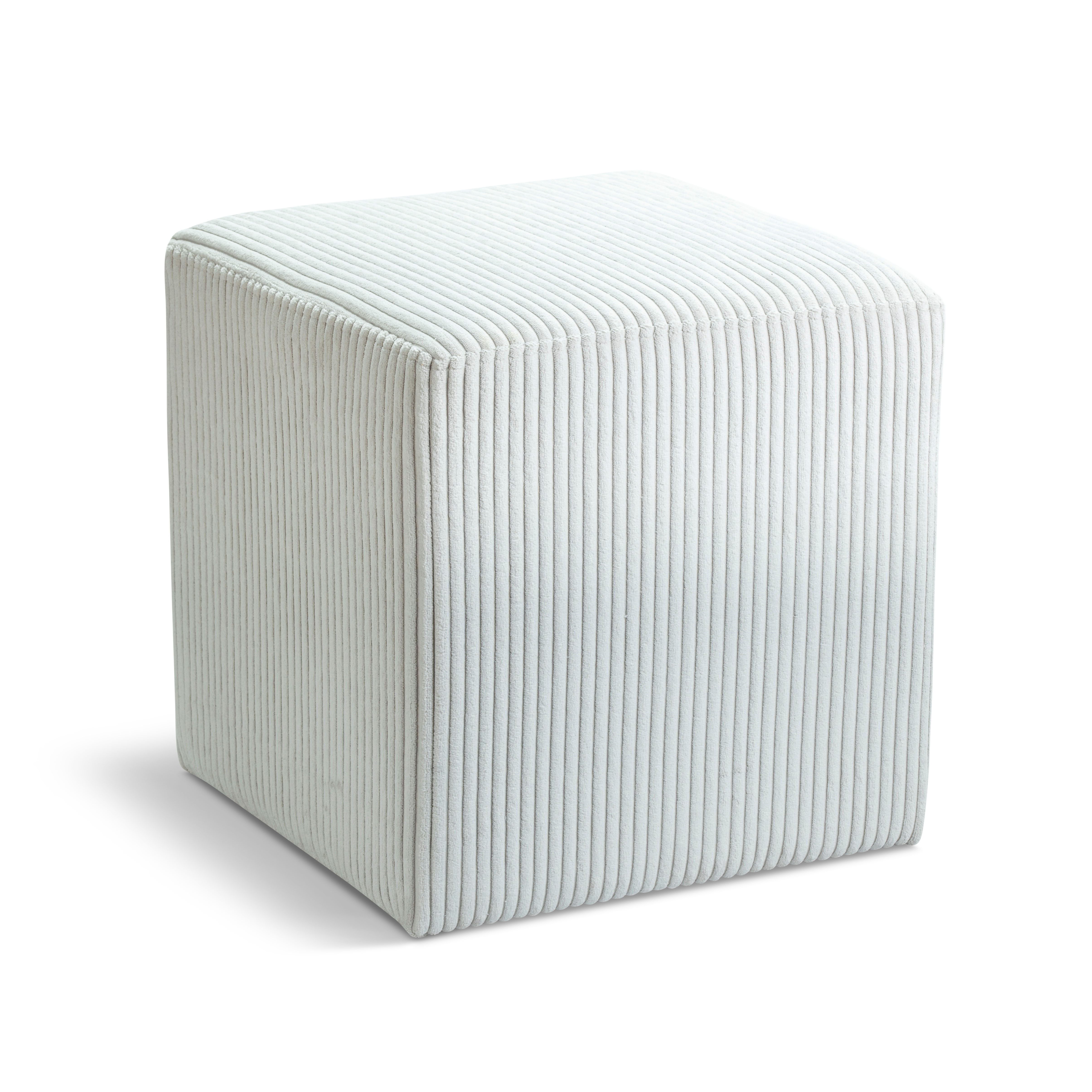 Roy - Microsuede Ottoman / Stool - Cream
