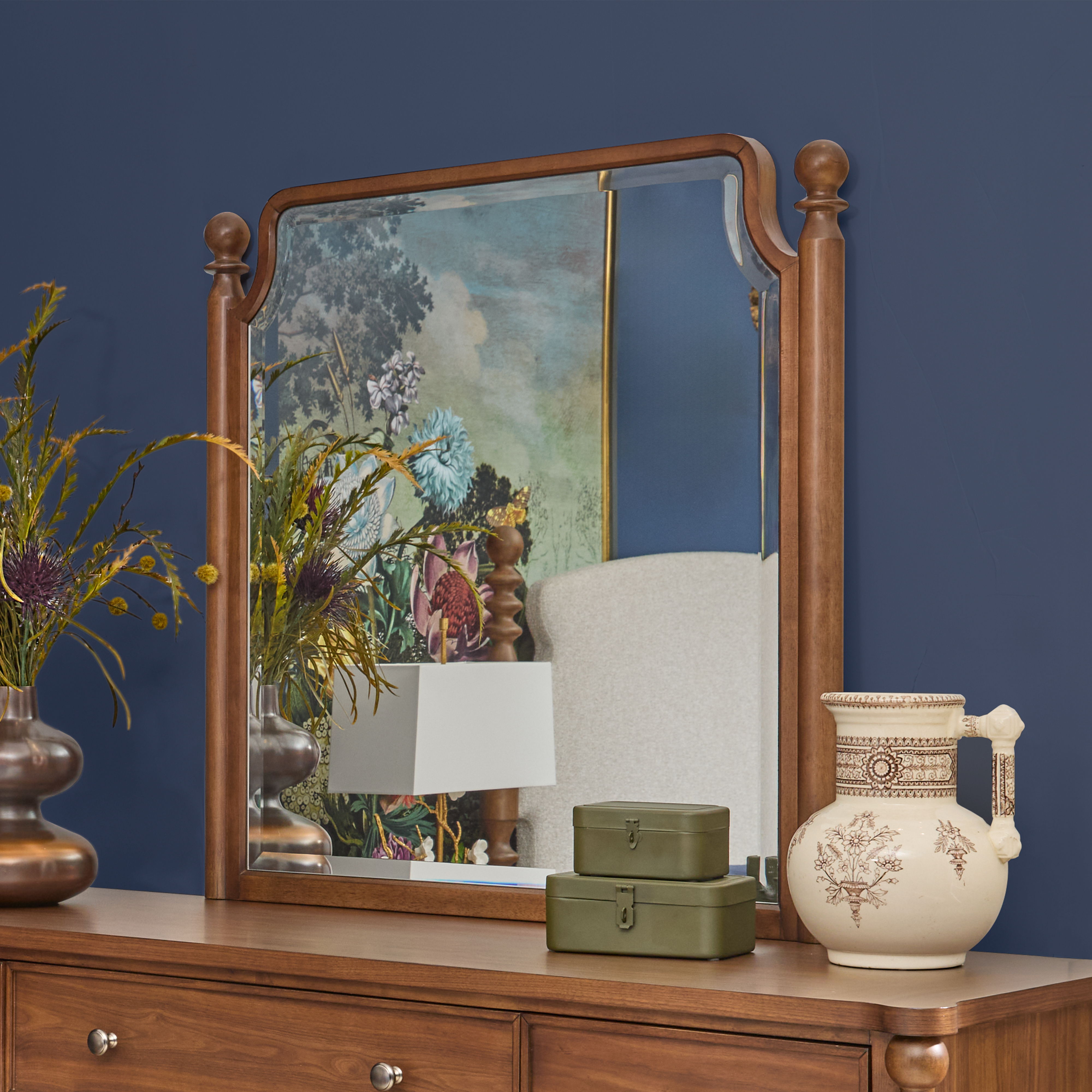 Azalea - Mirror - Walnut, dark brown, view 5