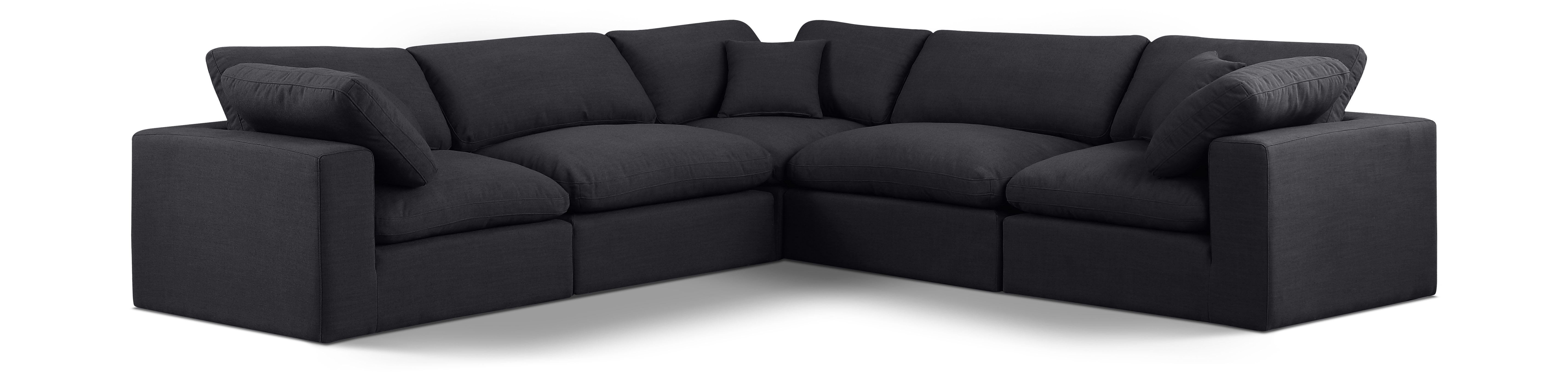 Comfy - 5 Piece Linen Modular Corner Sectional - Charcoal