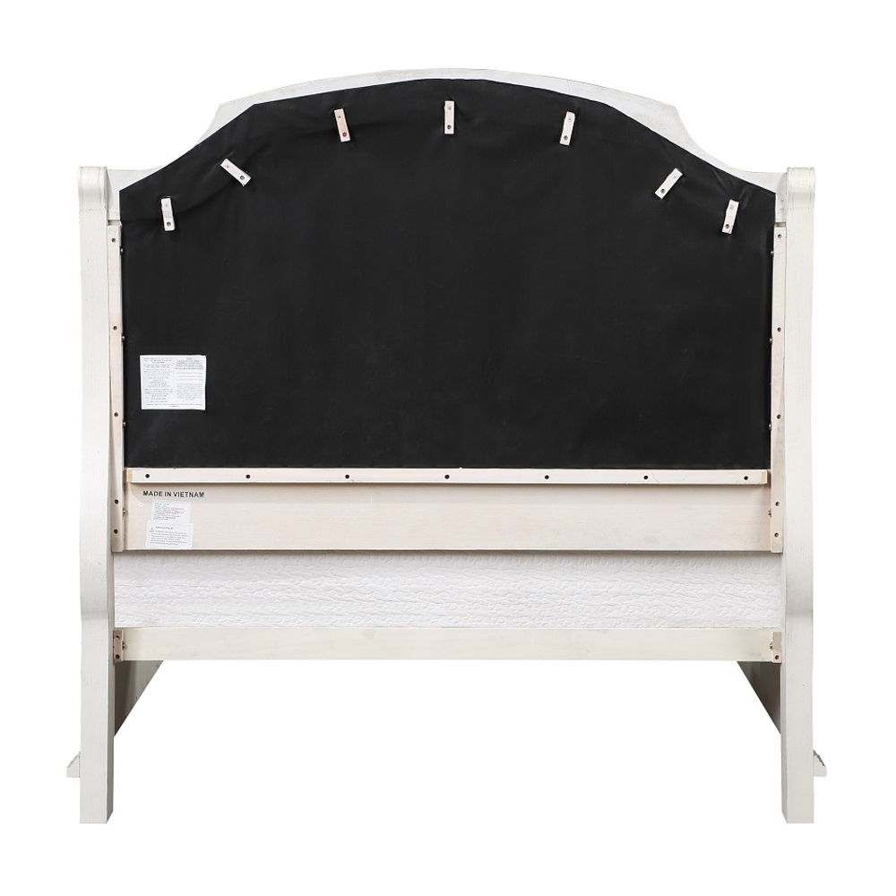 Jaqueline - Queen Bed With Storage - Gray Linen & Antique White, white, view 5