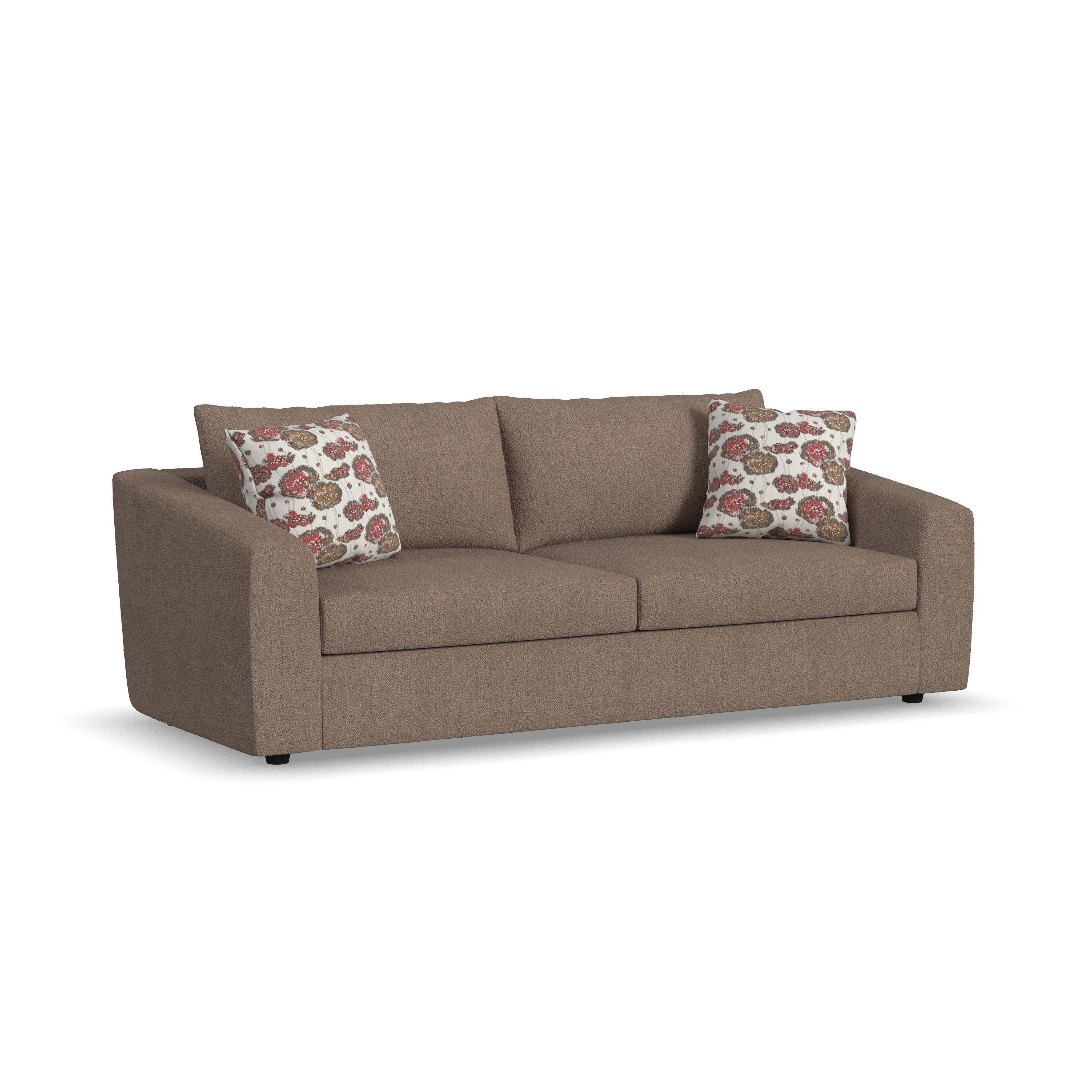 Chevy - Leather Sofa - Brown, light brown