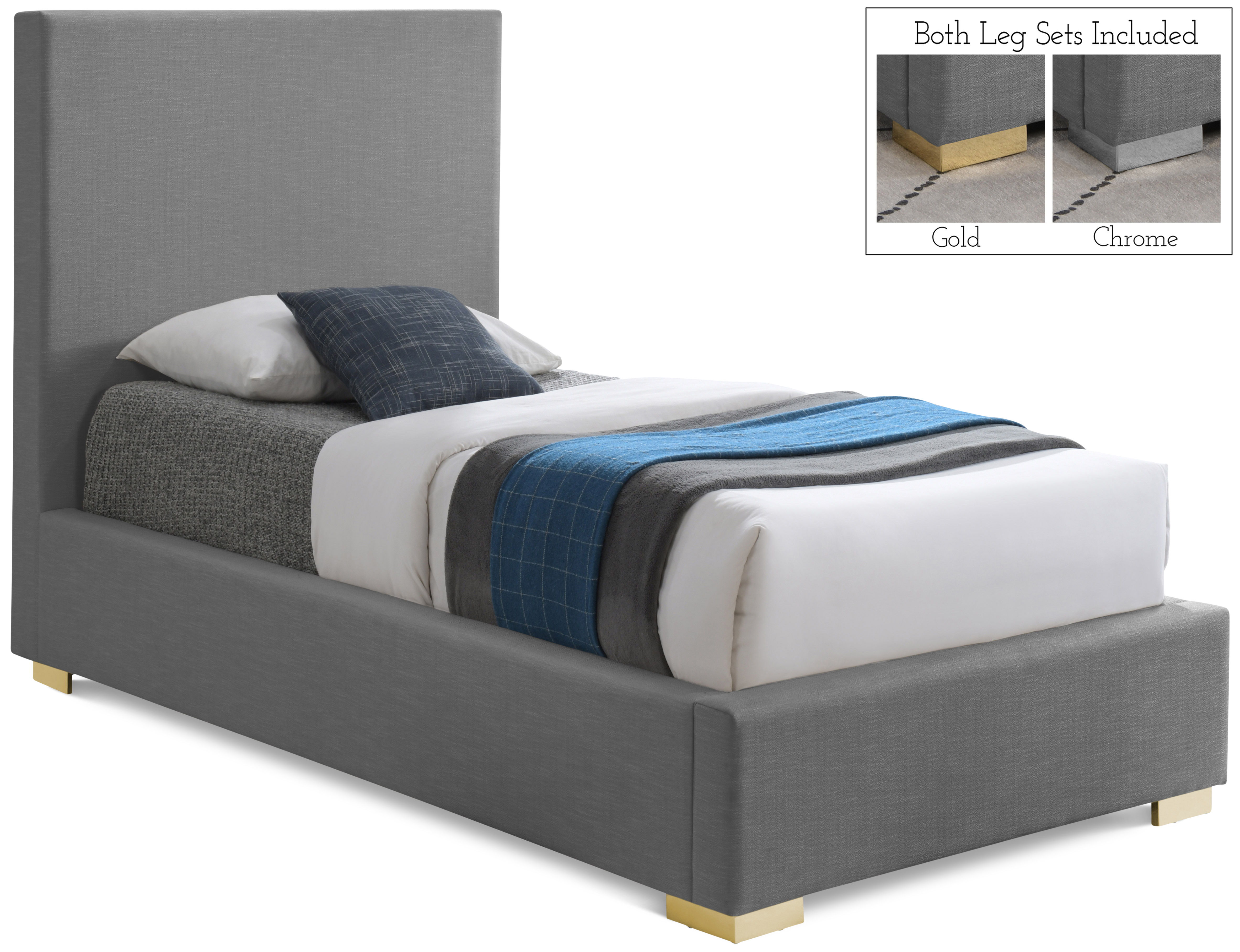 Crosby - Twin Bed - Gray