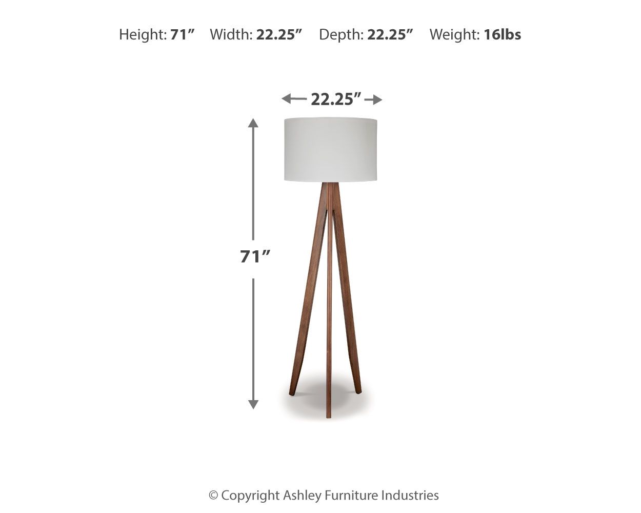 Ashley Furniture Dallson - Wood Floor Lamp - Brown - Image 4