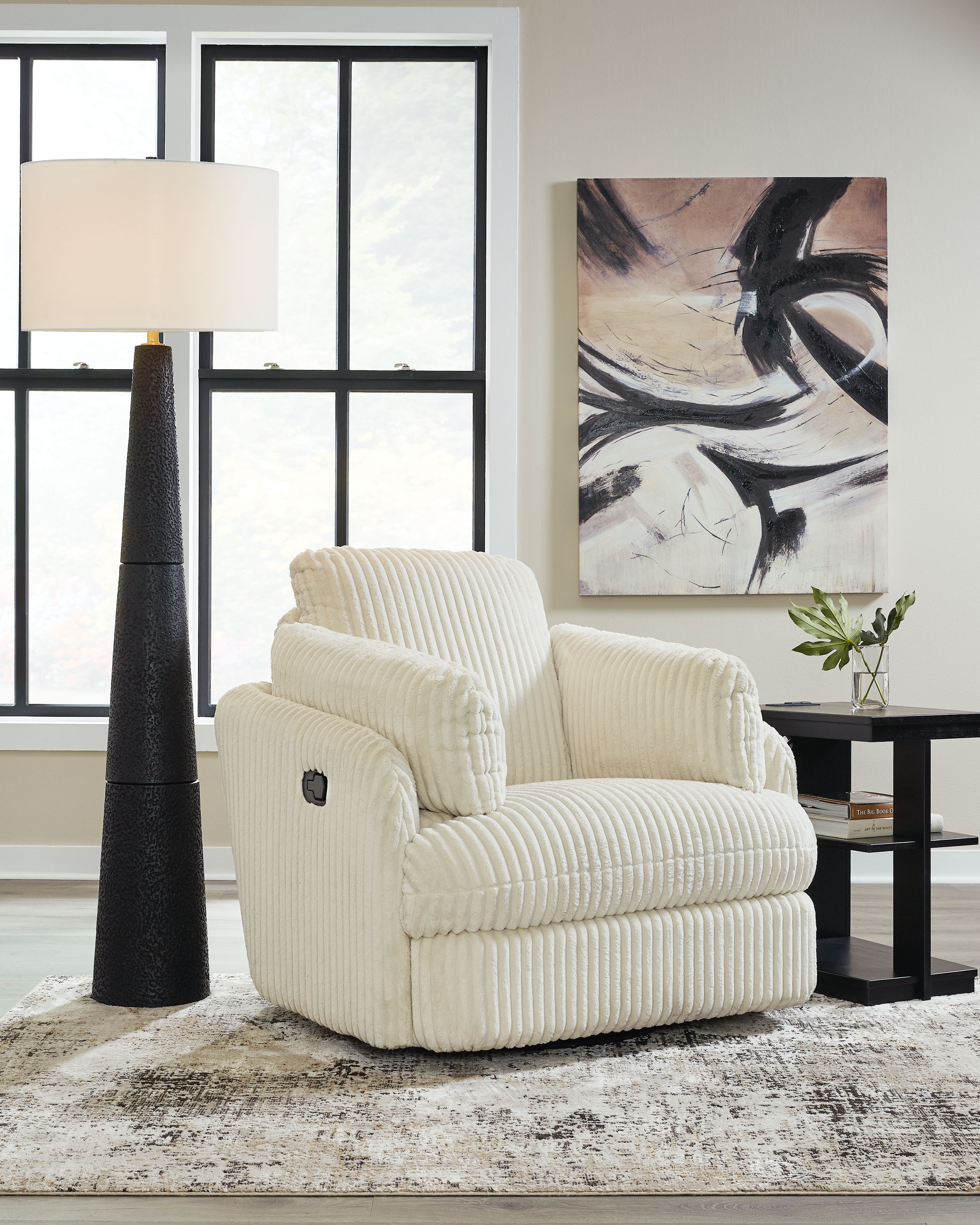 Ashley Furniture Tie-Breaker - Swivel Glider Recliner - Ivory - Image 2