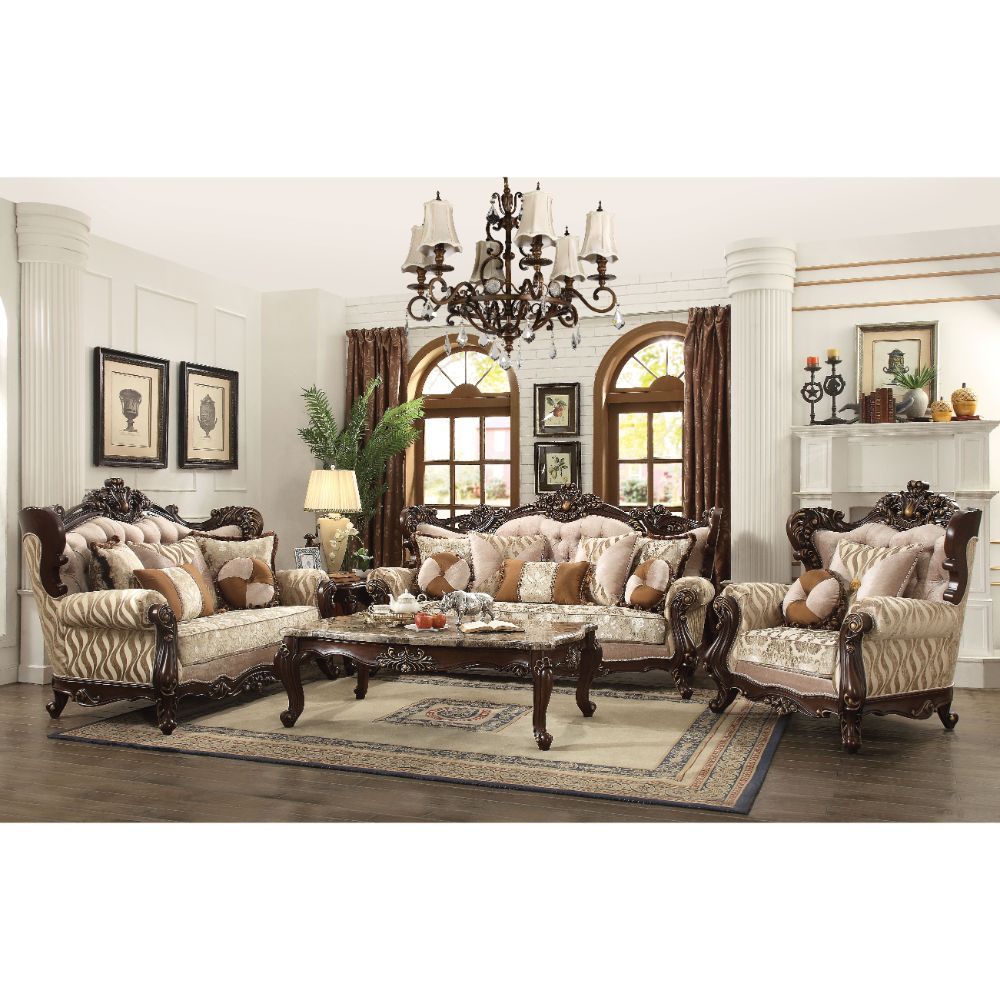 Shalisa - Sofa With 7 Pillows (Same Lv01585) - Fabric & Walnut, dark brown, view 4