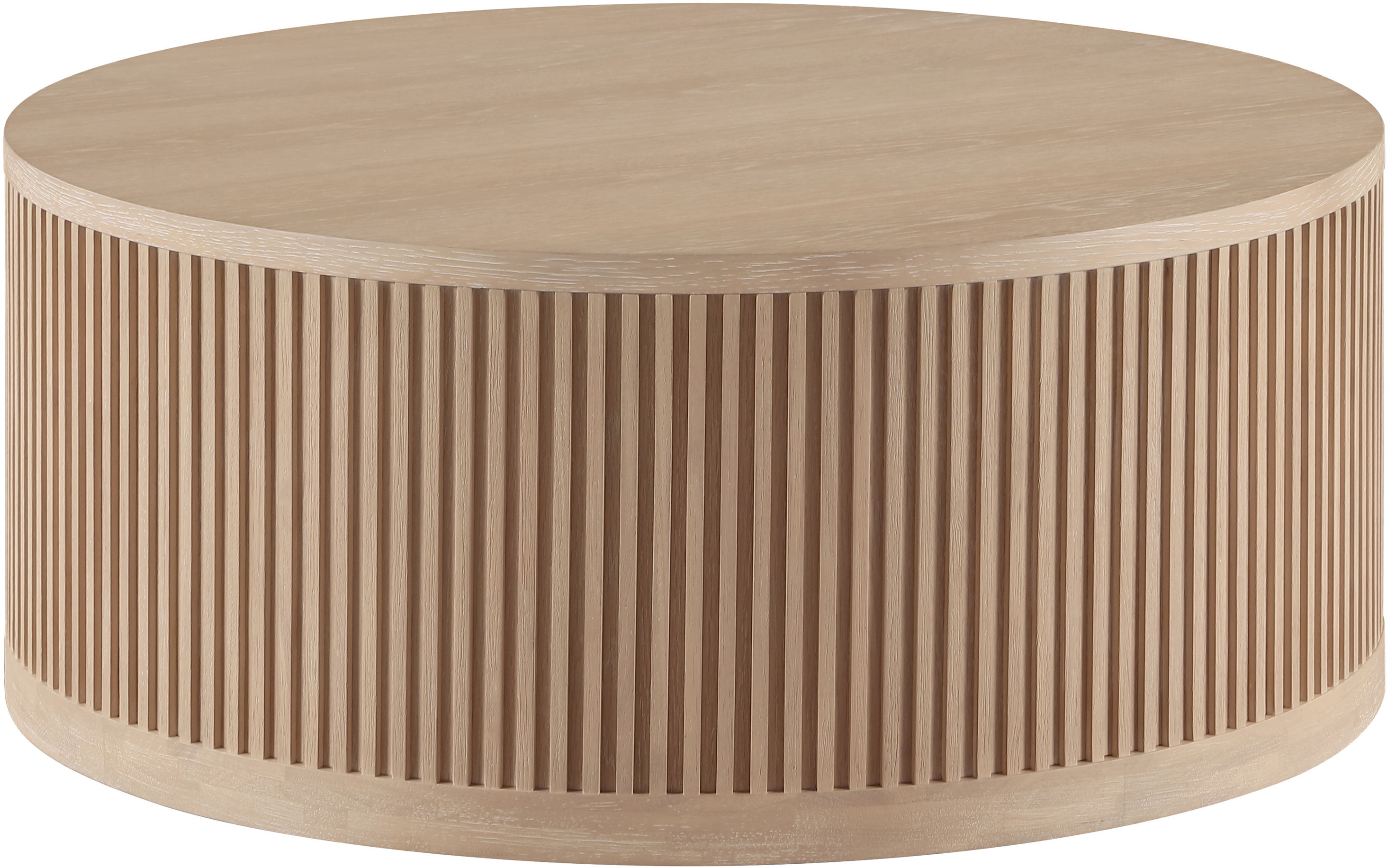 Madera - Oak Veneer And Solid Wood With Caster Wheels Coffee Table - Natural