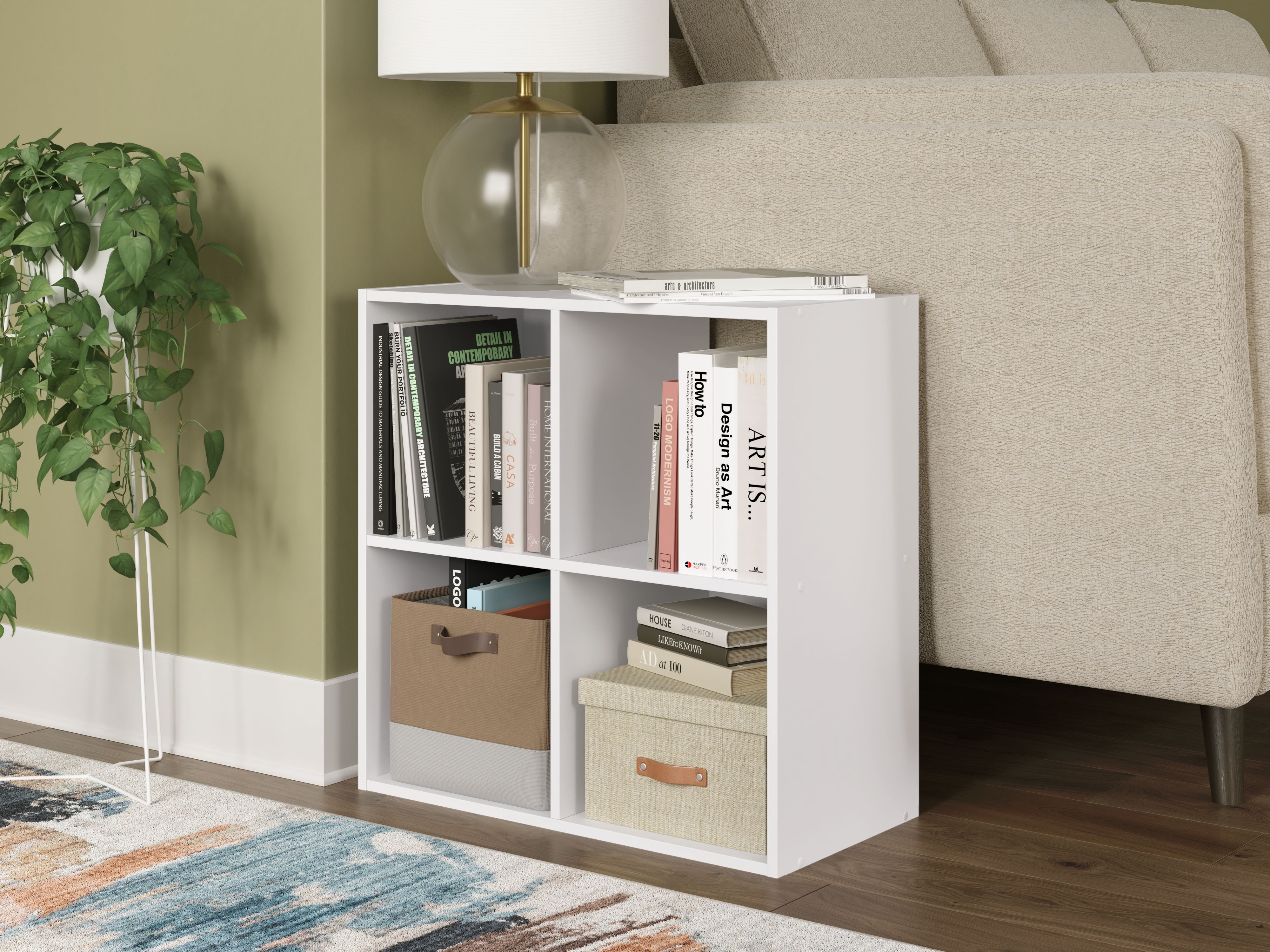 Ashley Furniture Onita - Four Cube Organizer - White - Image 2
