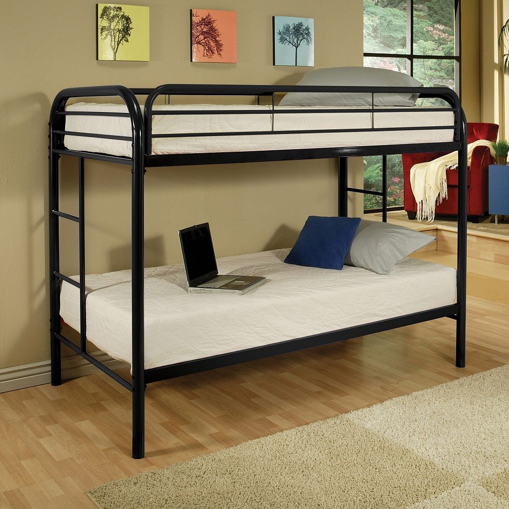 Thomas - Twin Over Twin Bunk Bed - Black, black