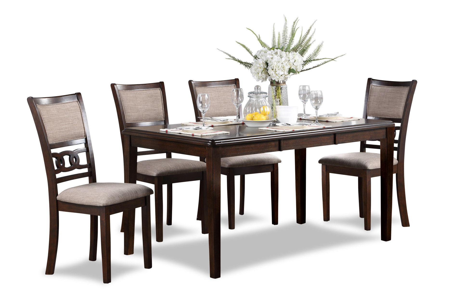 Gia - 5 Piece Dining Set (Table & 4 Chairs) - Cherry