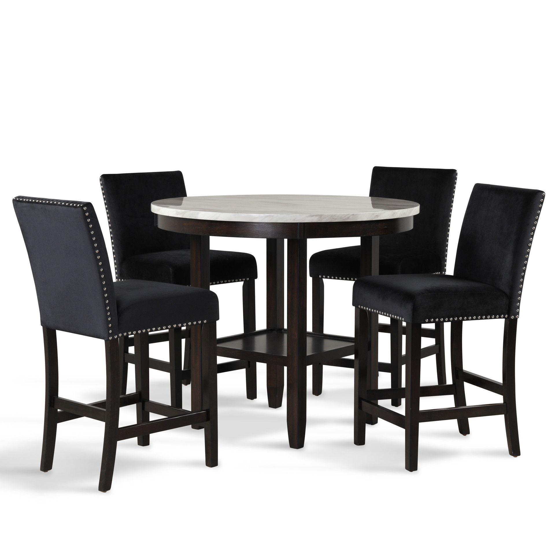 Celeste - Round Counter Table - Espresso, dark brown, view 8