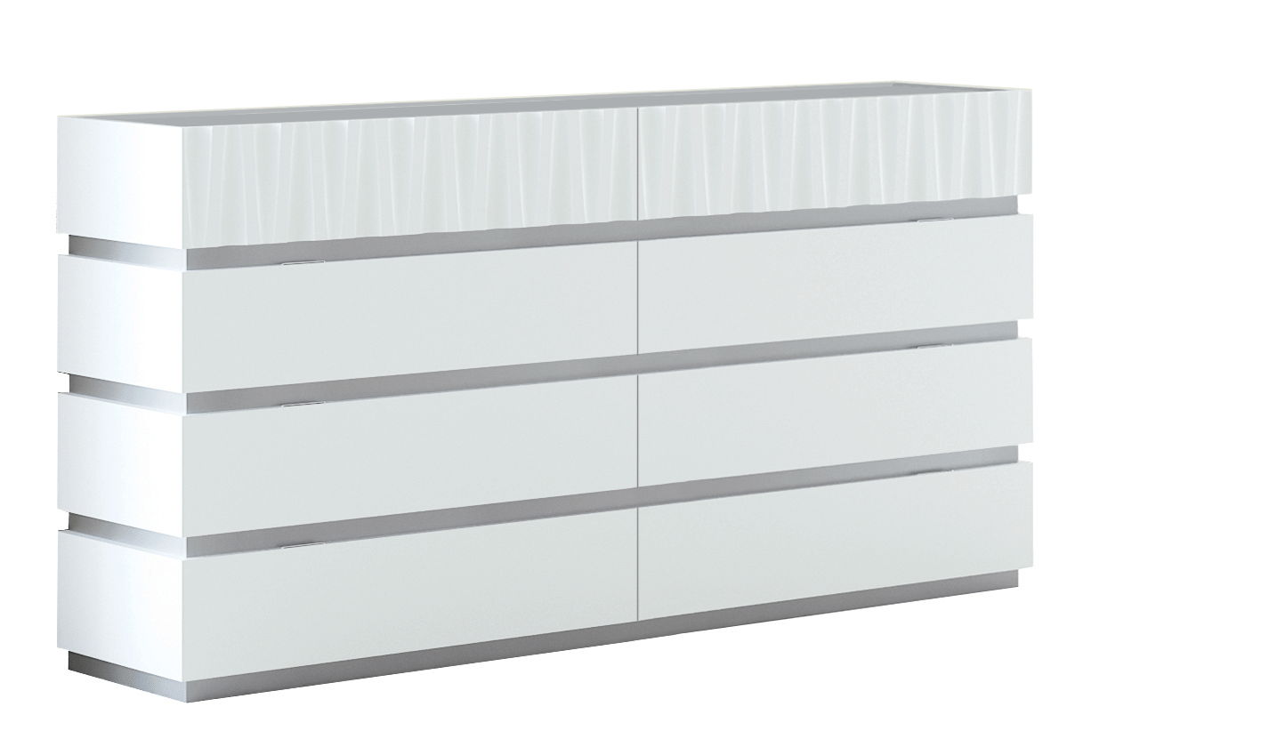 Marina - Double Dresser - White / Pearl Silver