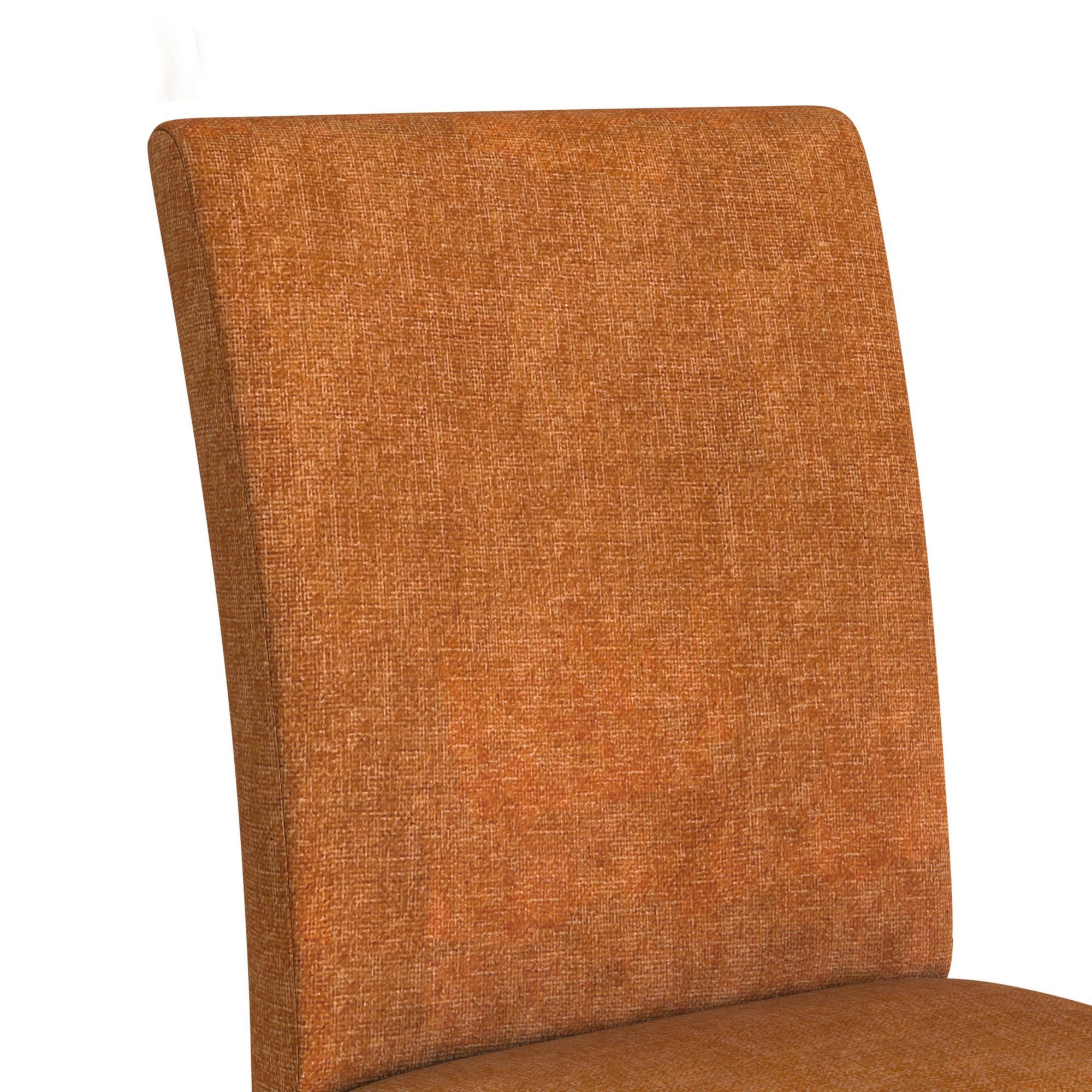 Santa Barbara - 5 Piece Standard Height Dining Set (Round Table And Four Fabric Chairs) - Walnut / Orange