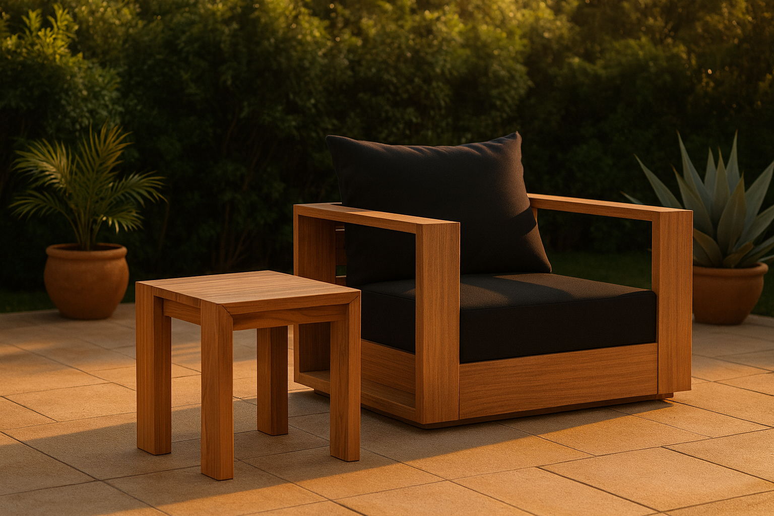 Tulum - Teak Outdoor End Table - Natural