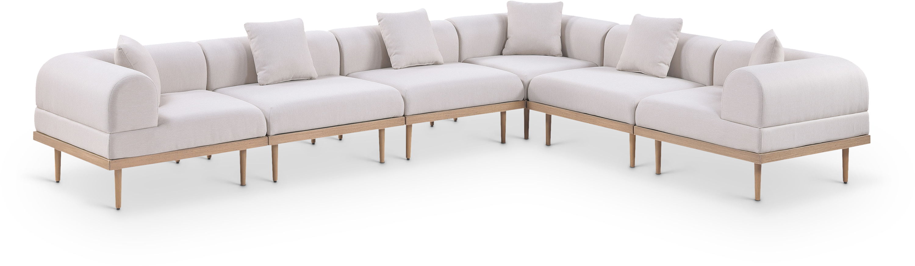 6 Pc · 142" Upholstered Outdoor Patio Modular Sectional
