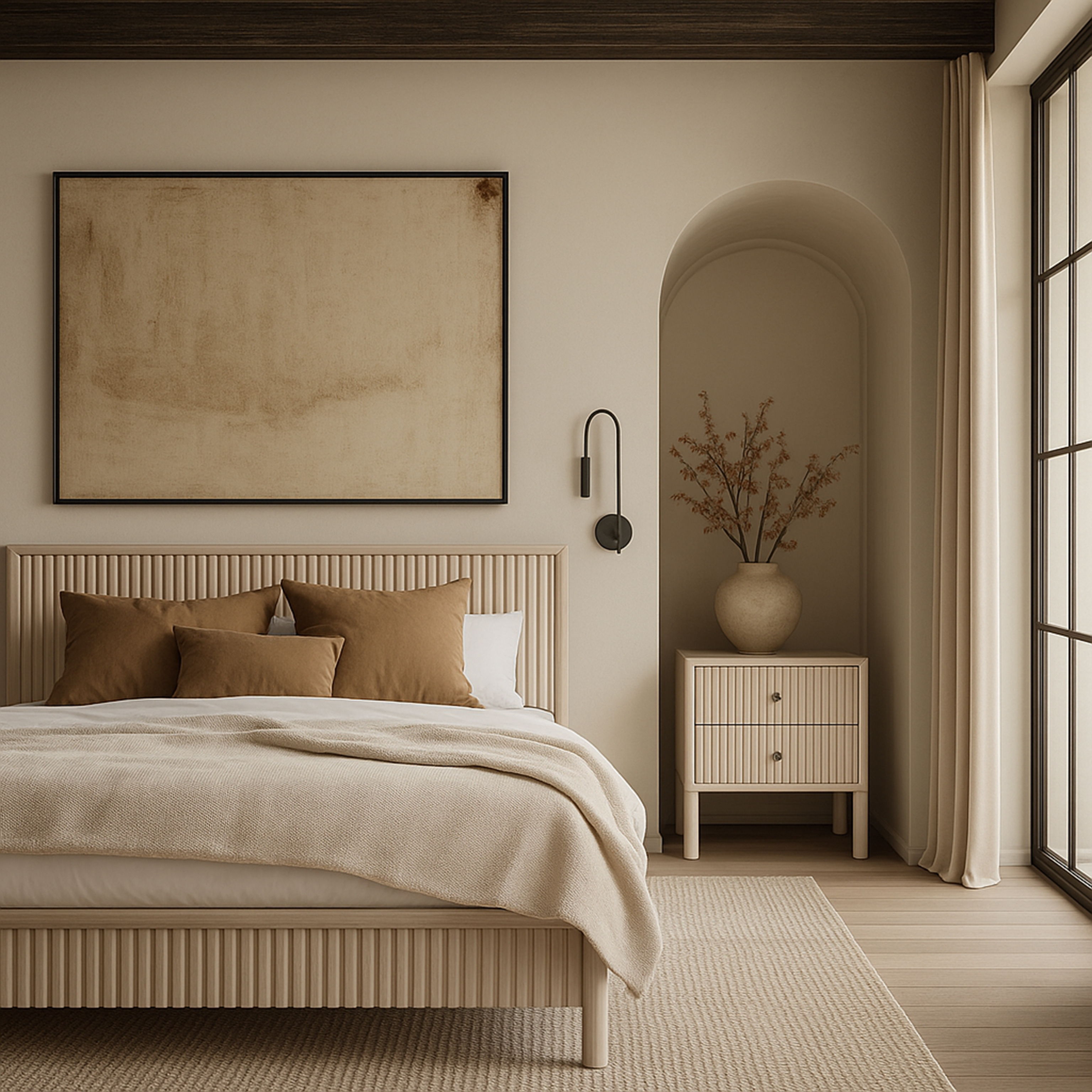 Kivo - Solid King Bed - Natural