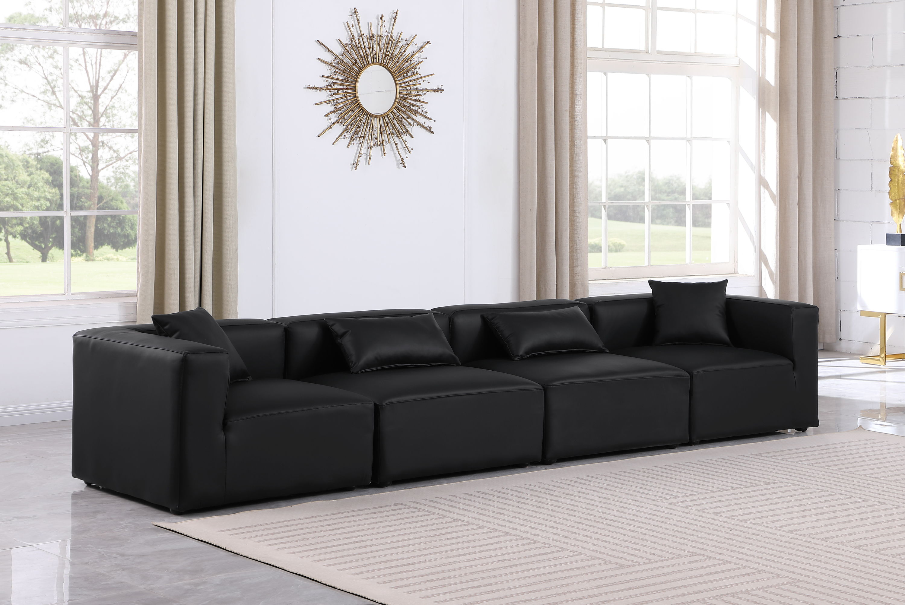 Cube - Modular 4 Piece Sofa - Black