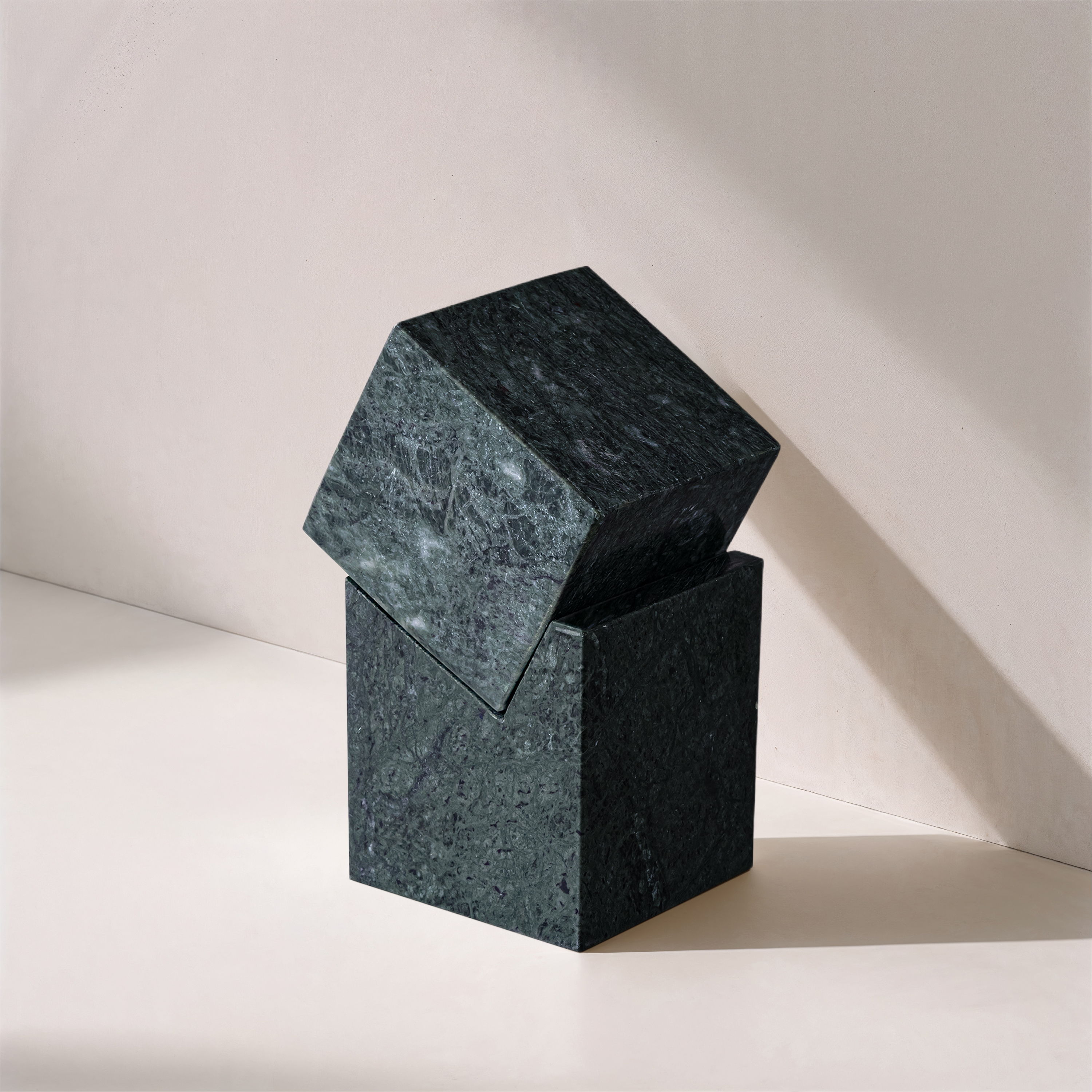 Quad - Marble Decorative Cube - Green