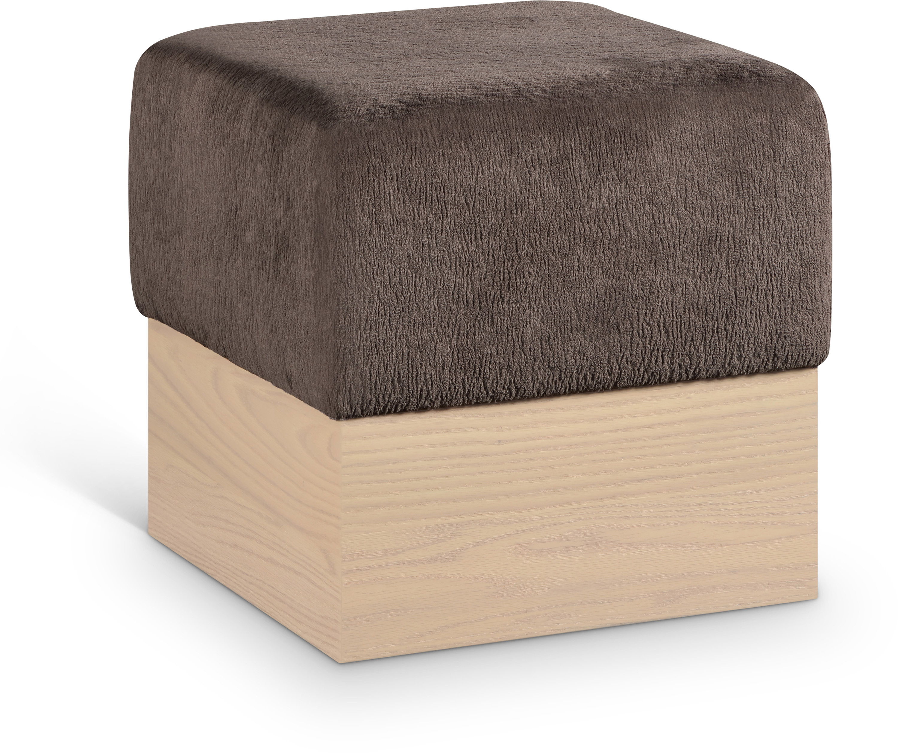 Havre - Ottoman / Stool With Natural Base - Brown