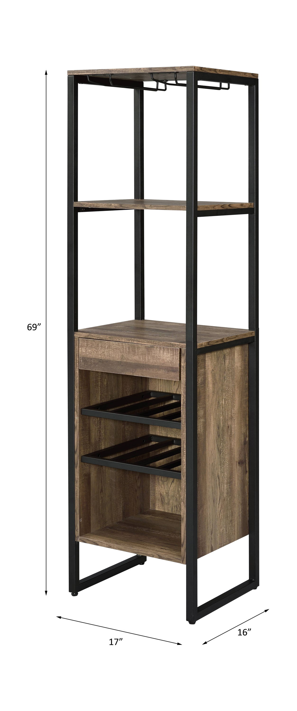 Narik - Wine Rack - Weathered Oak, light brown, view 4