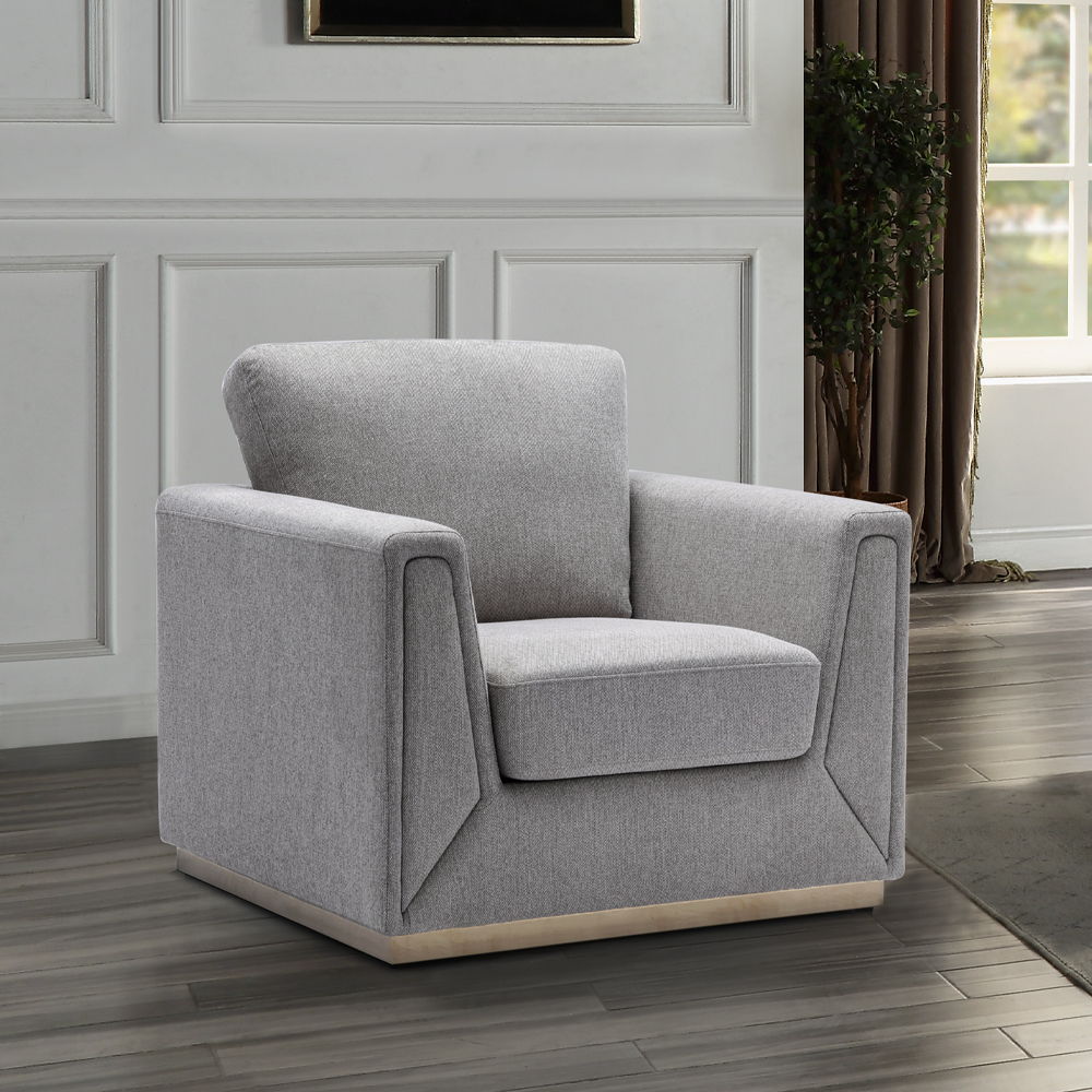 Valin - Chair - Gray Linen, light gray, view 5