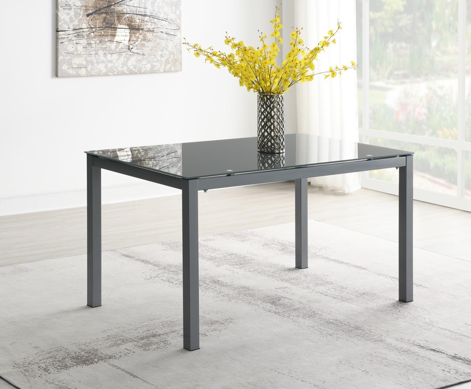 D227 - 7 Piece Dining Room Set (Table, 6 Side Chairs) - Dark Gray