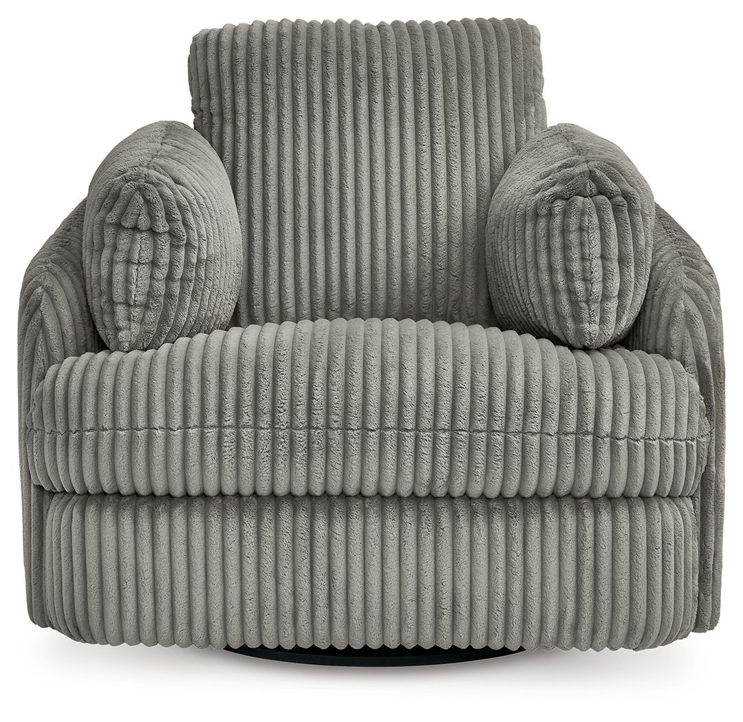 Ashley Furniture Tie-Breaker - Swivel Glider Recliner - Fog - Image 4
